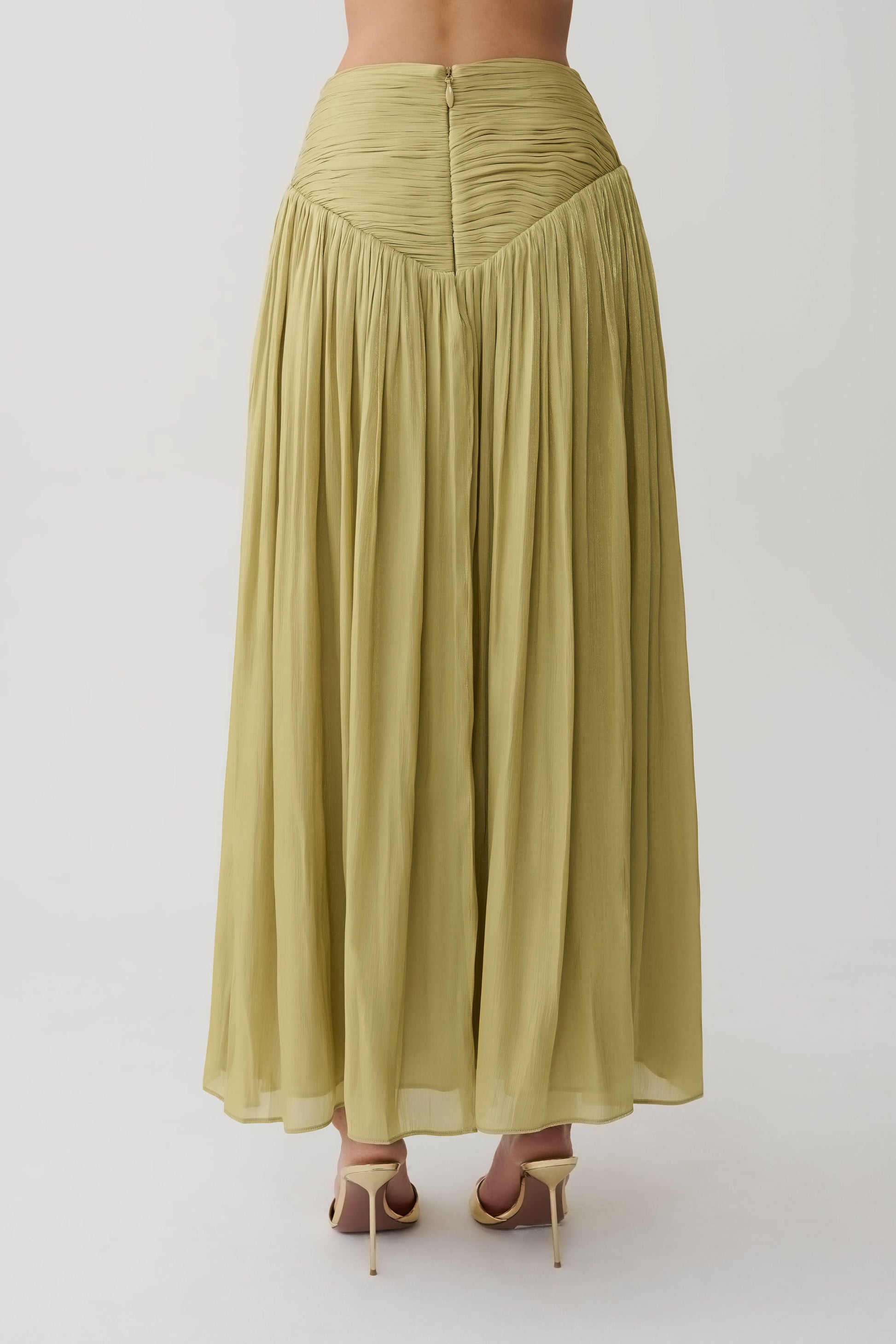 Makena Gathered Midi Skirt - Green #6