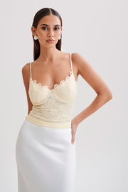 Joey Lace Corset Top - Ivory