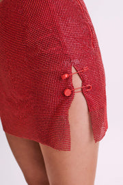 Marlena Glomesh Mini Skirt - Red