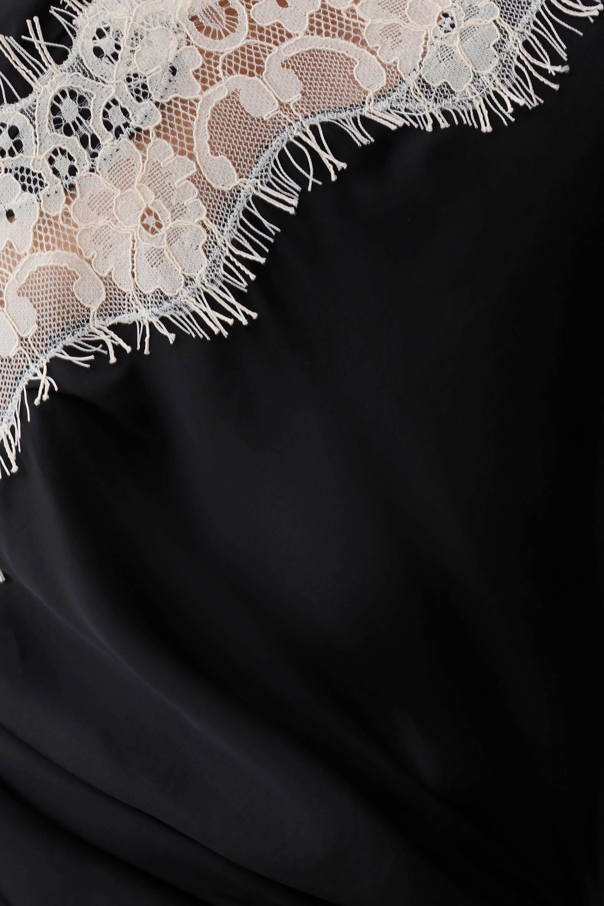 Amber Satin And Lace Mini Dress - Black/Ivory #6