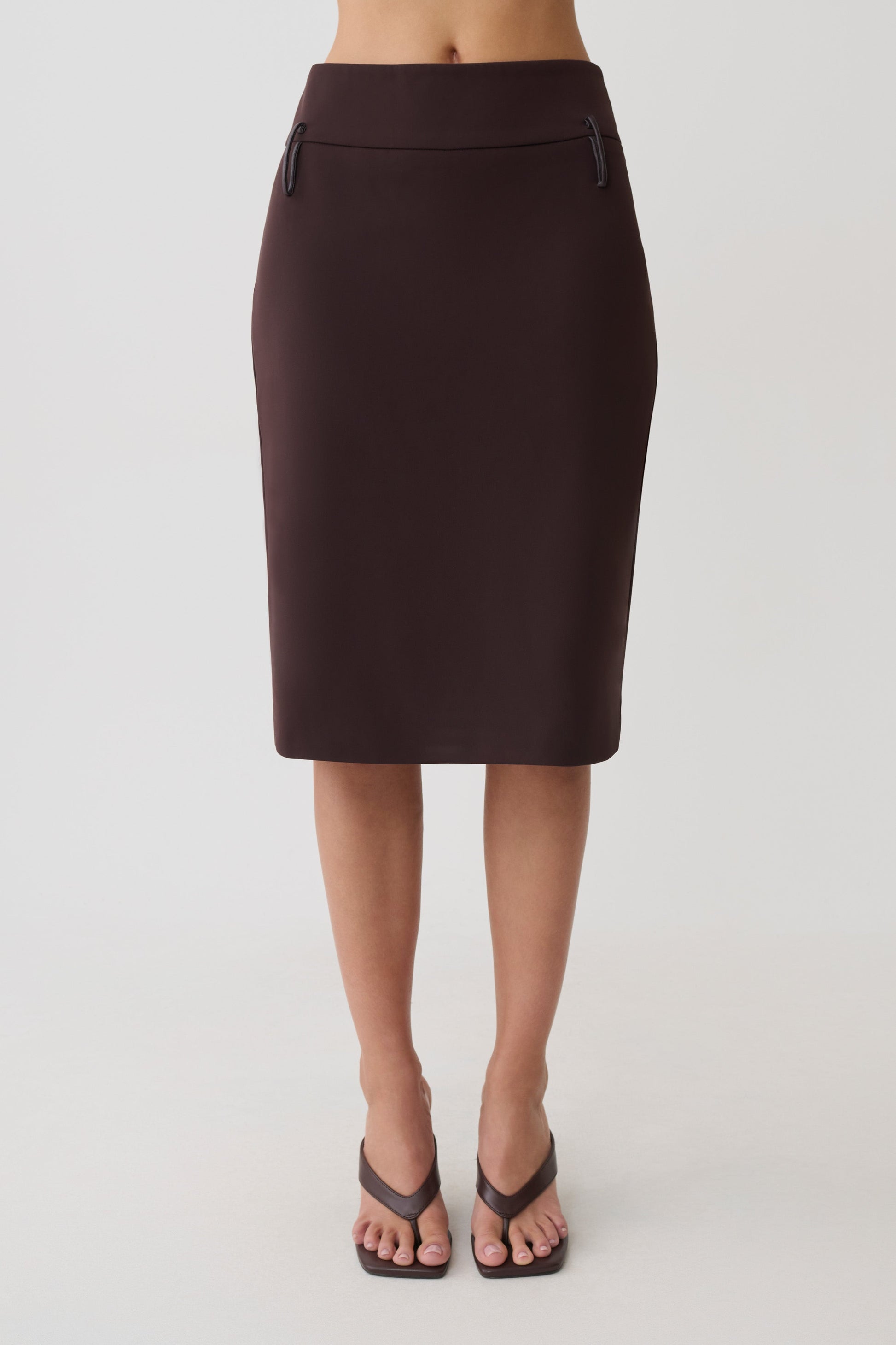 Brooke Suiting Midi Skirt - Burgundy #7