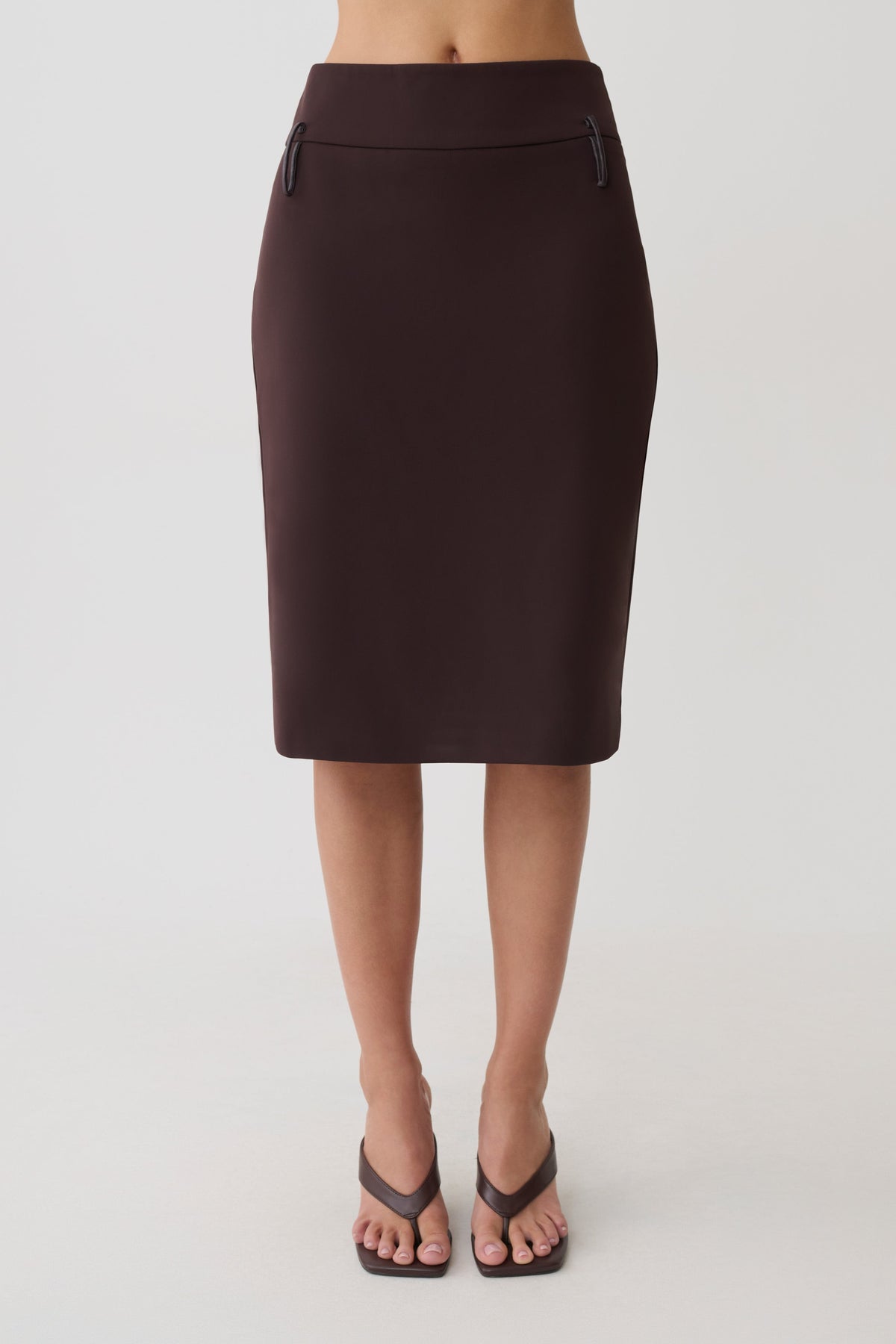 Brooke Suiting Midi Skirt - Burgundy #8