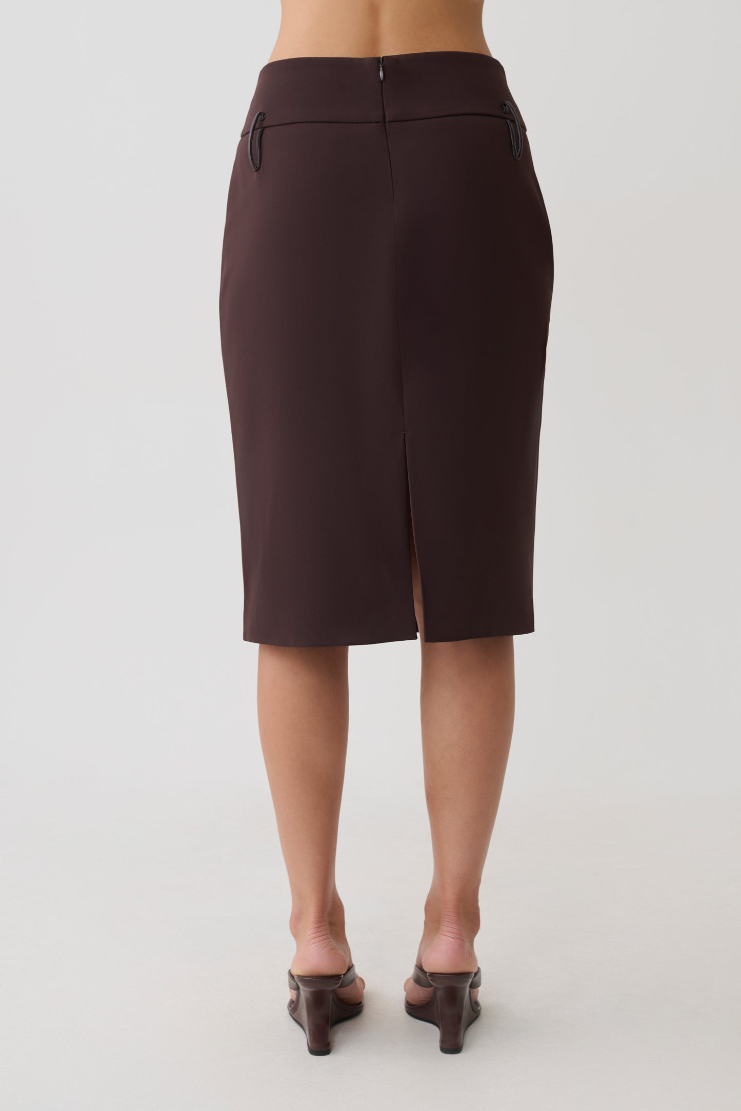 Brooke Suiting Midi Skirt - Burgundy