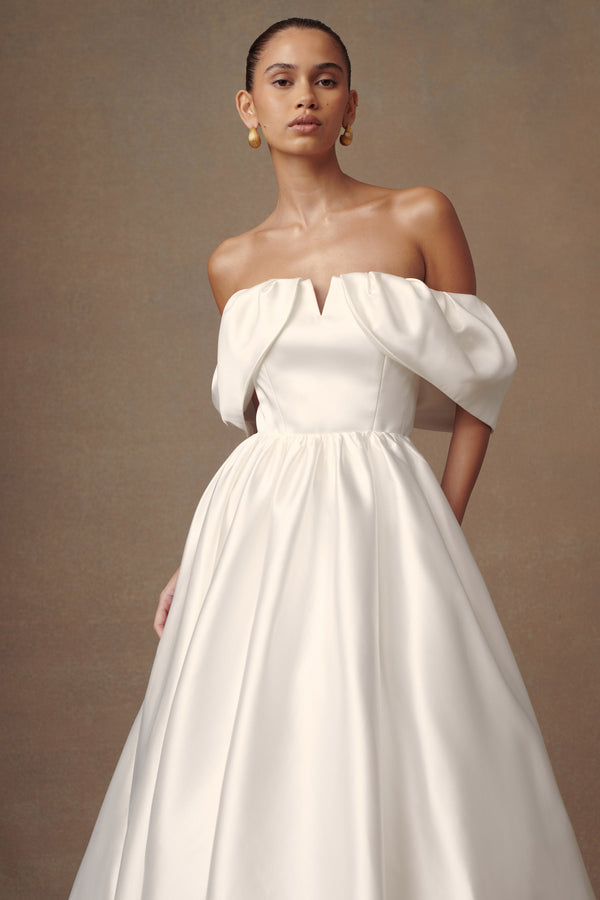 Kelsey Satin Maxi Skirt - White