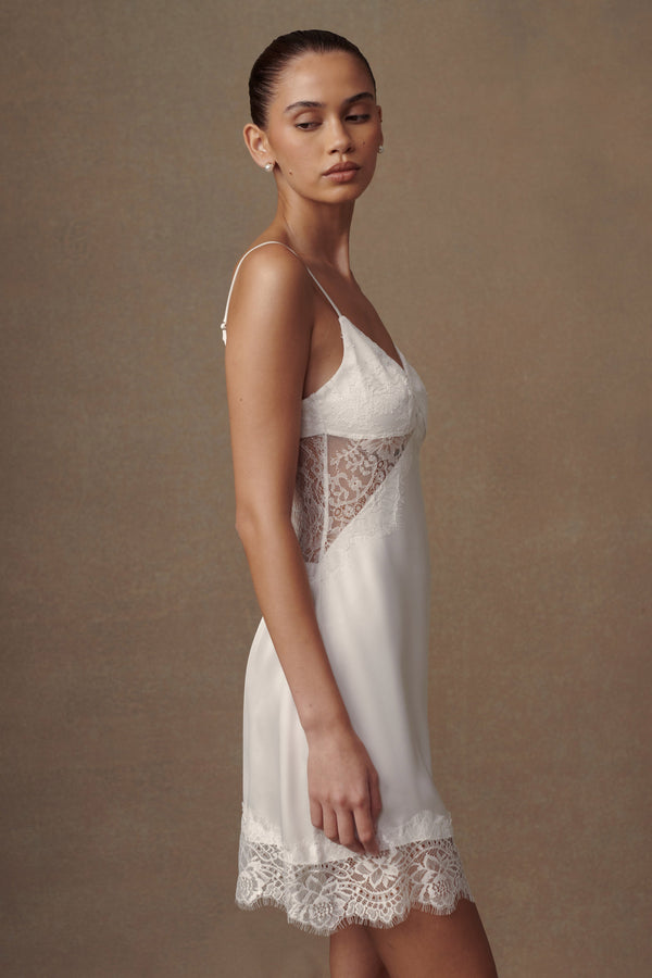 Emmett Lace Slip Dress - White