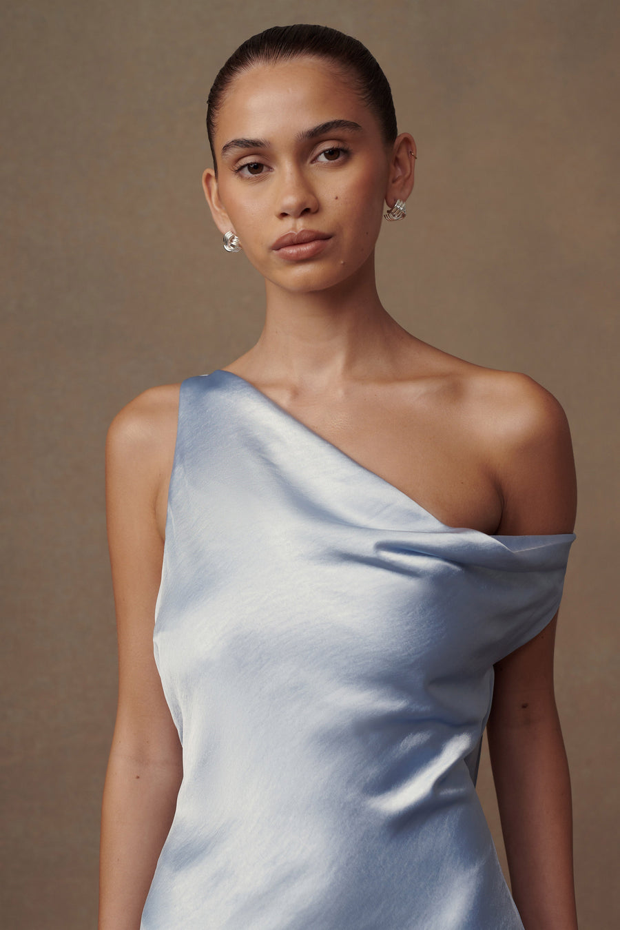 Yvette Slip Maxi Dress With Asymmetrical Hem