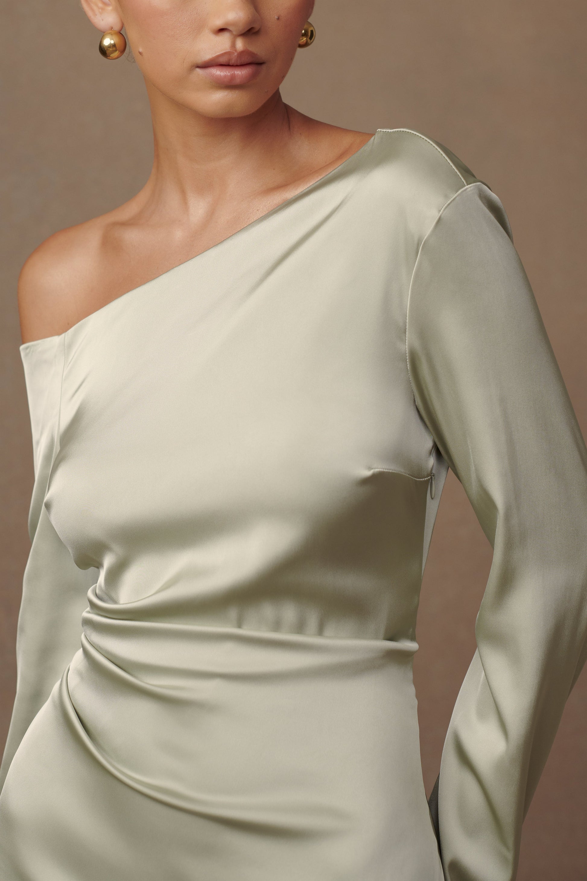 Avery Long Sleeve Maxi Dress / Sage | MESHKI | XXS Avery Long Sleeve Maxi Dress / Sage | MESHKI | XXS