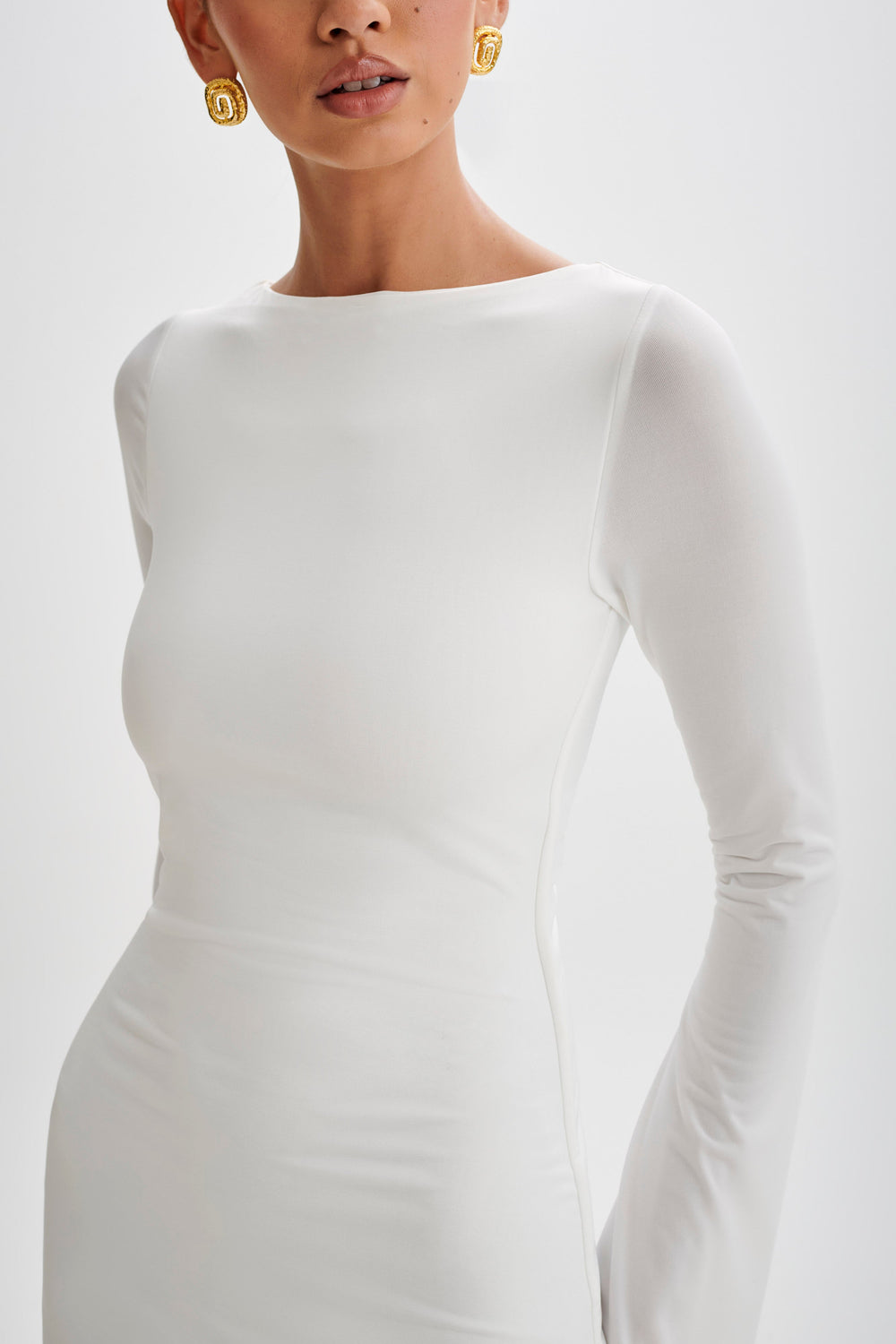 Tarna Slinky A-Line Mini Dress - White