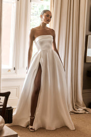 Eileen Strapless Wedding Gown - White