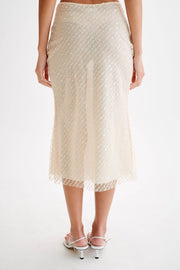Brynne Sequin Midi Skirt - Buttercream