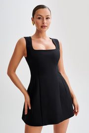 Lysandre Crepe Mini Dress - Black