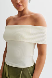 Susanna Off Shoulder Knit Top - Ivory