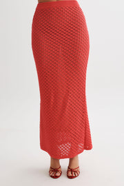 Guiliana Knit Maxi Skirt - Pomegranate