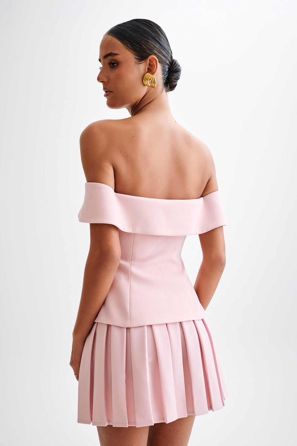 Krista Strapless Suiting Top - Baby Pink