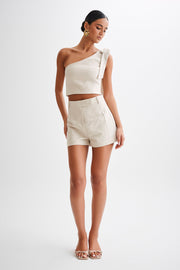 Massima Linen Shorts - Natural