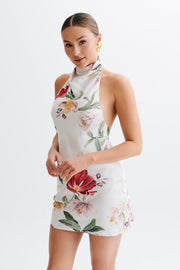 Lynelle High Neck Mini Dress - Bella Rosa Print