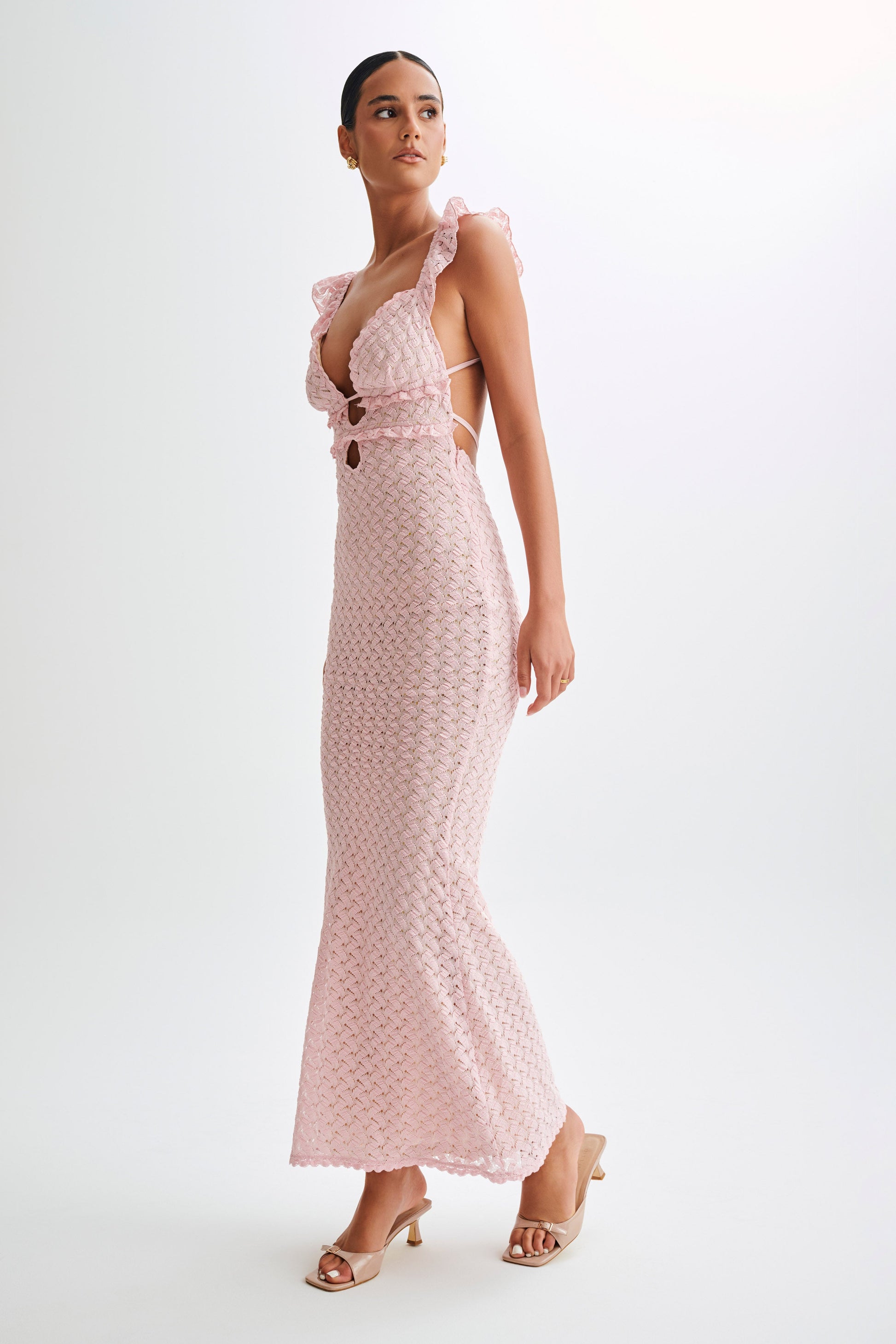 Ezra Lace Maxi Dress - Powder Pink #5
