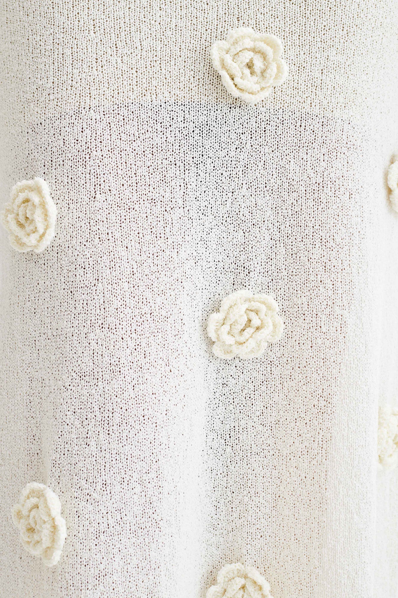 Kiki Off Shoulder Knit Rose Maxi Dress / Ivory | MESHKI | XS Kiki Off Shoulder Knit Rose Maxi Dress / Ivory | MESHKI | XS