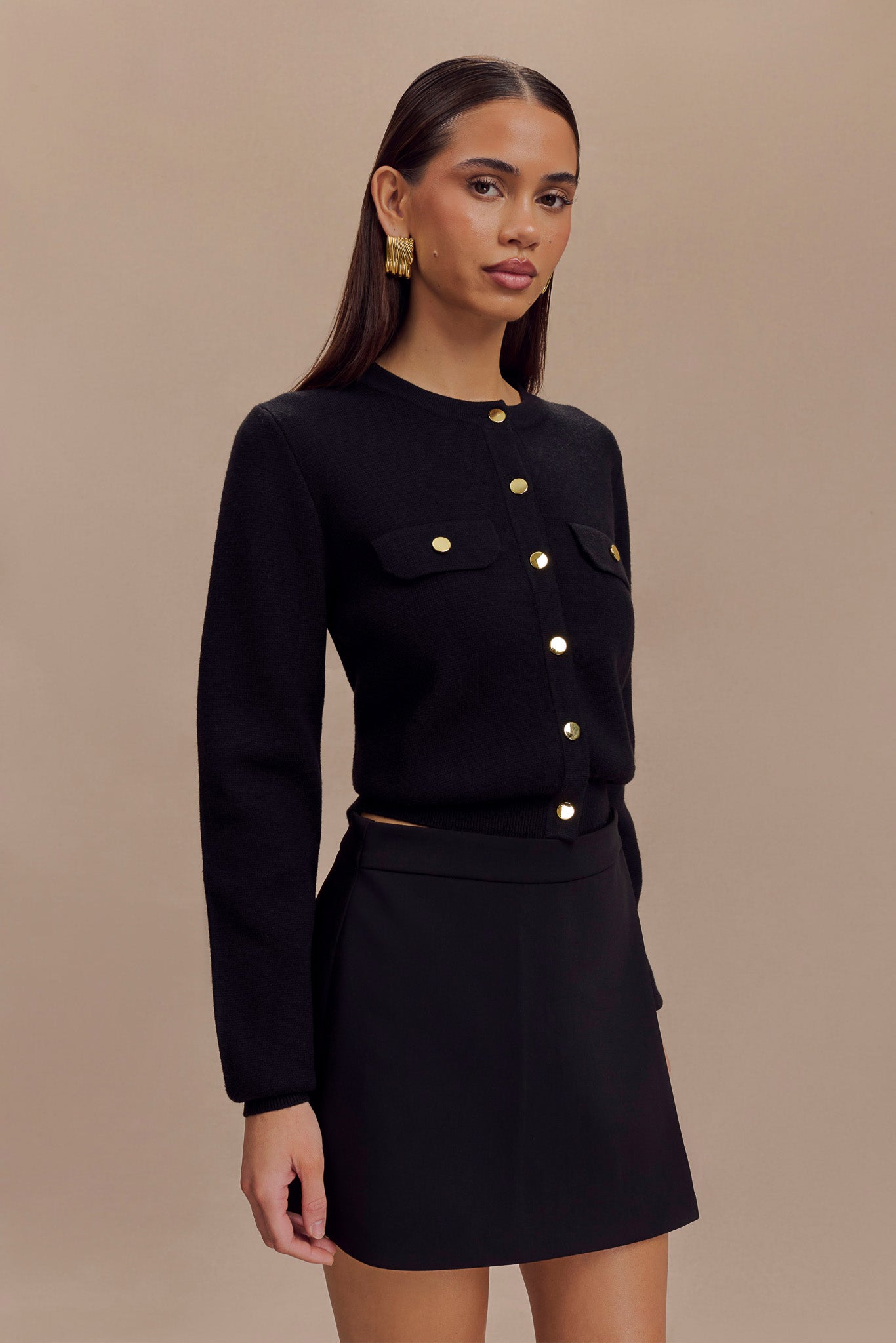 Tabitha Knit Cardigan - Black | MESHKI US