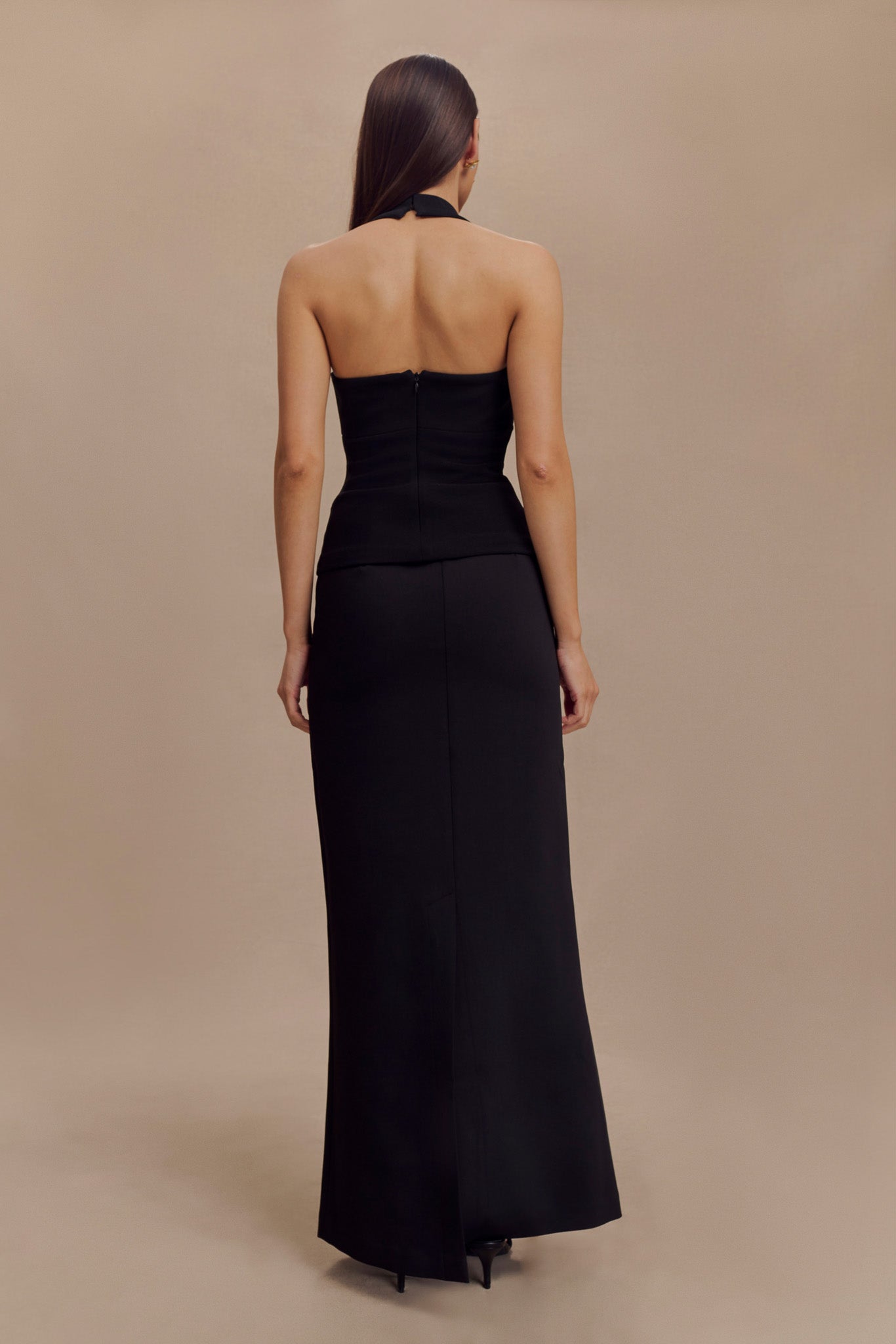 Amelita Suiting Halter Top - Black | MESHKI US Amelita Suiting Halter Top - Black | MESHKI US