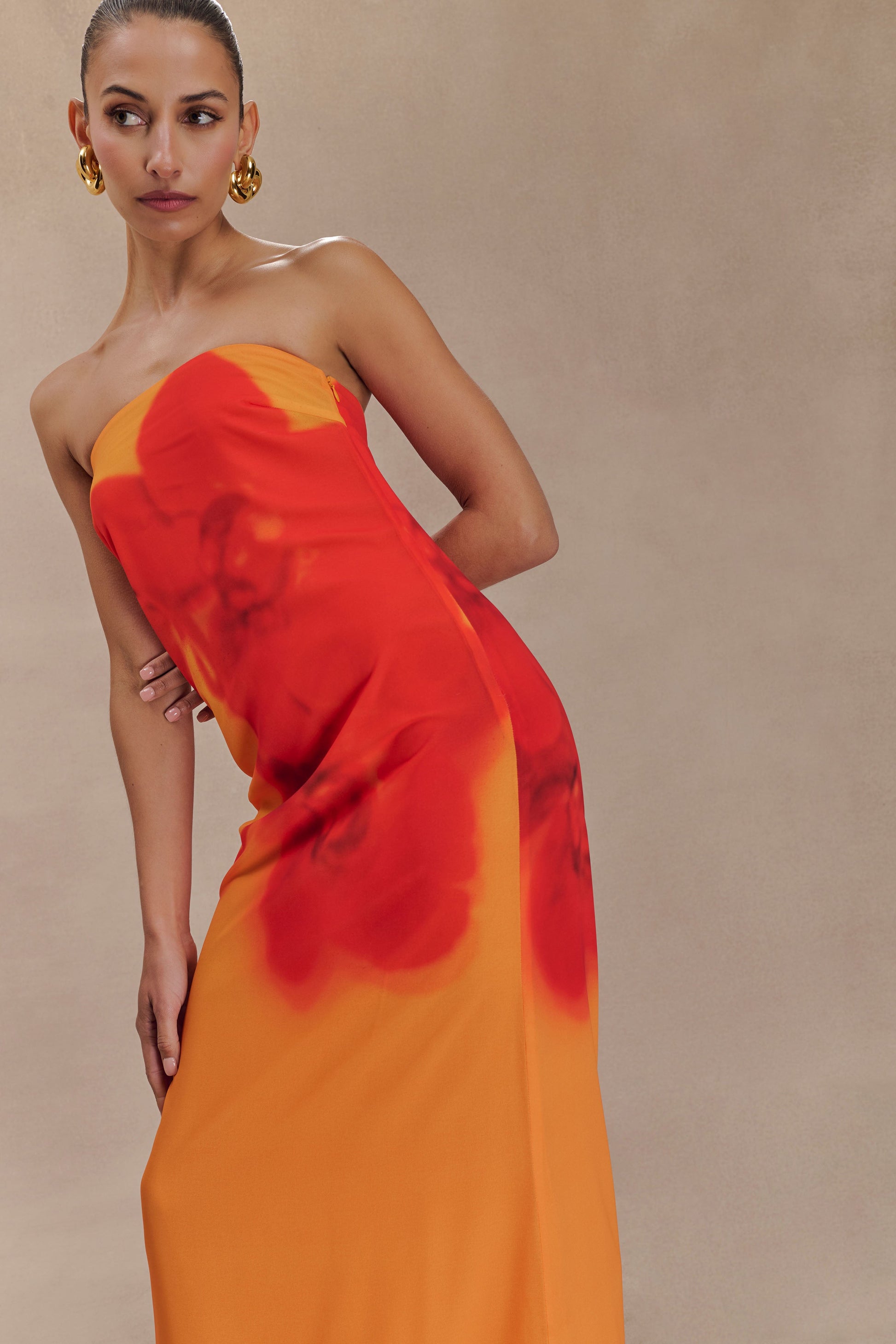 amaya orange dress Meshki Amaya Chiffon Maxi Dress by Meshki