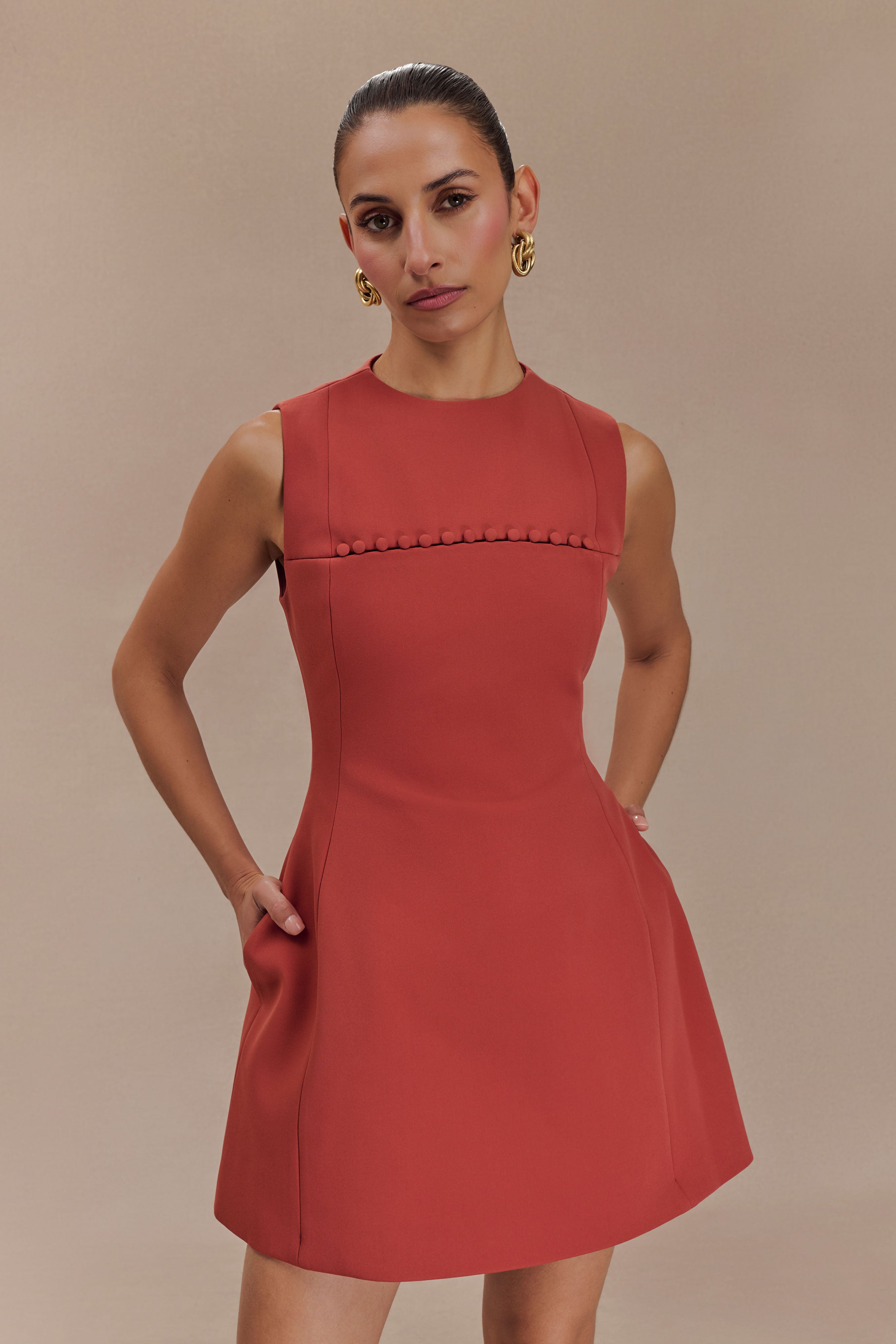 MAO　Cut Out Mini Dress LLLLAB M MAO Cut Out Mini Dress LLLLAB M Mini Dress with Waist Cut-out – L'MOMO