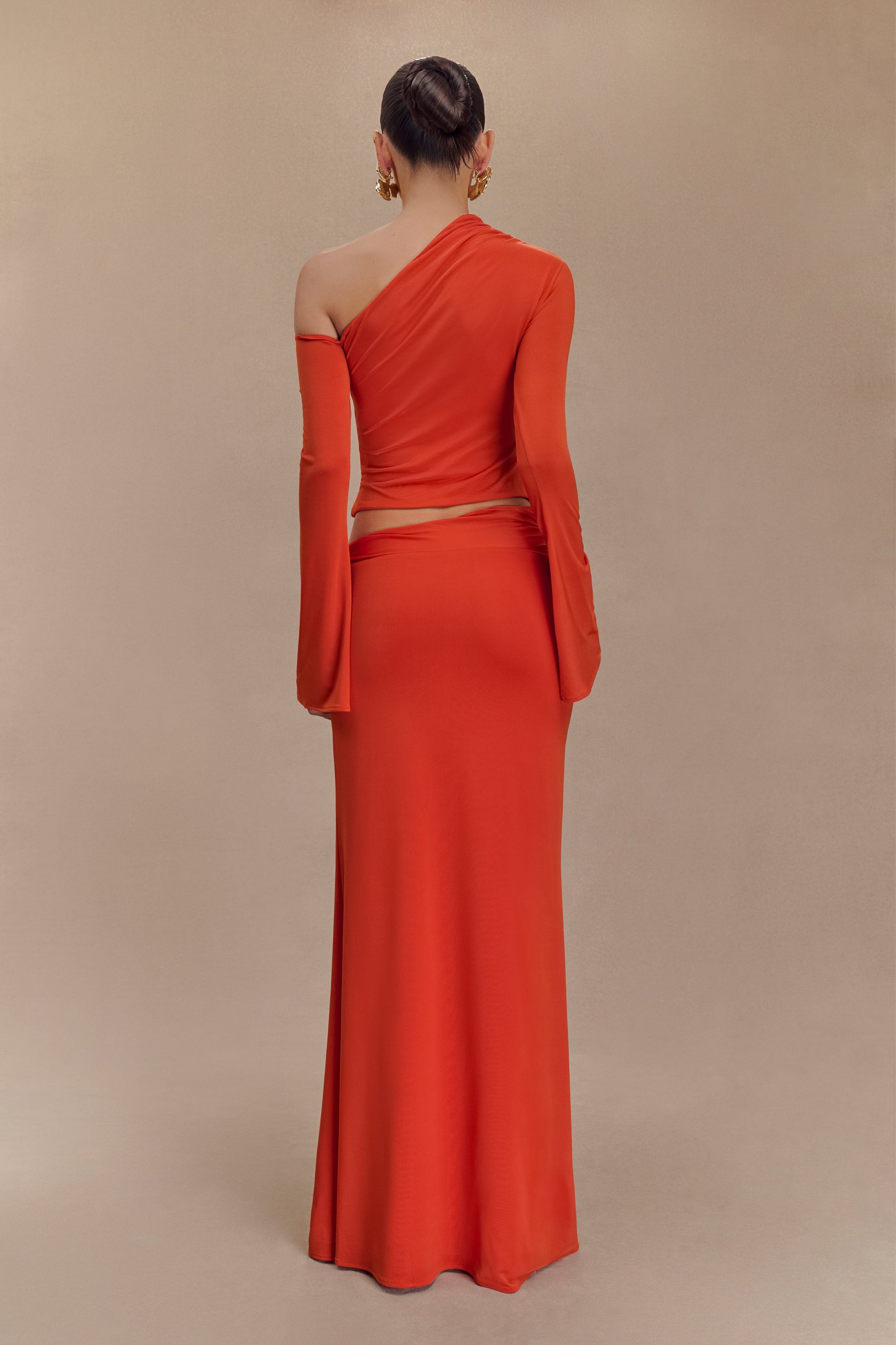orange meshki dress Kaida Slinky Maxi Dress With Hardware - Burnt Orange