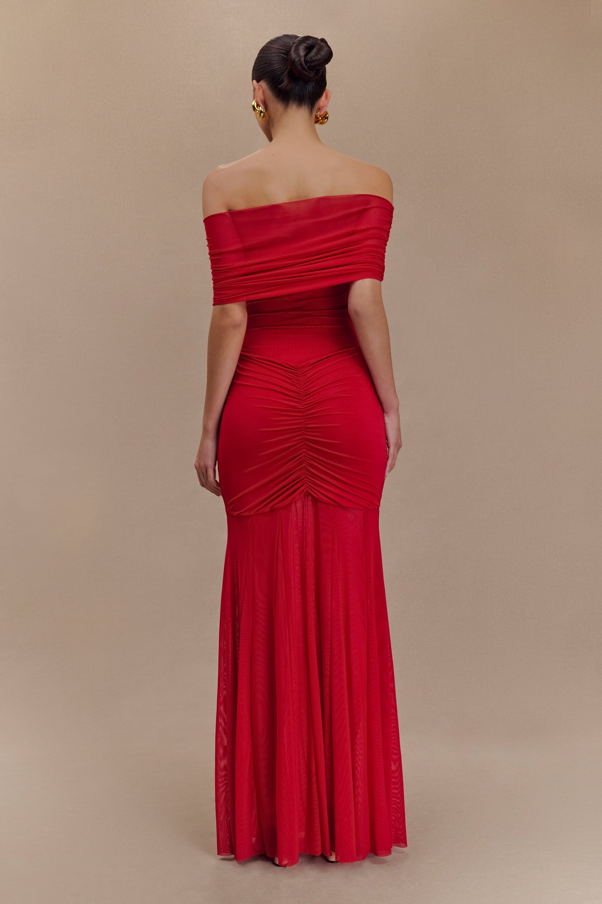 xscape red off the shoulder dress XSCAPE Women's Off-the-shoulder Scuba Crepe Midi Dress In Red Size 8 NWT