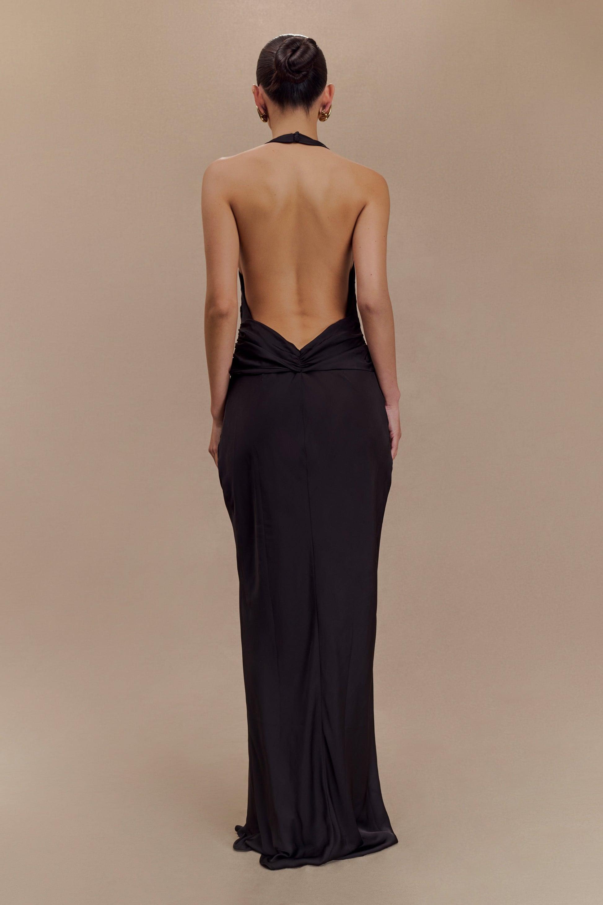 Rinna Satin Halter Maxi Dress / Black | MESHKI | 3XL Rinna Satin Halter Maxi Dress / Black | MESHKI | 3XL