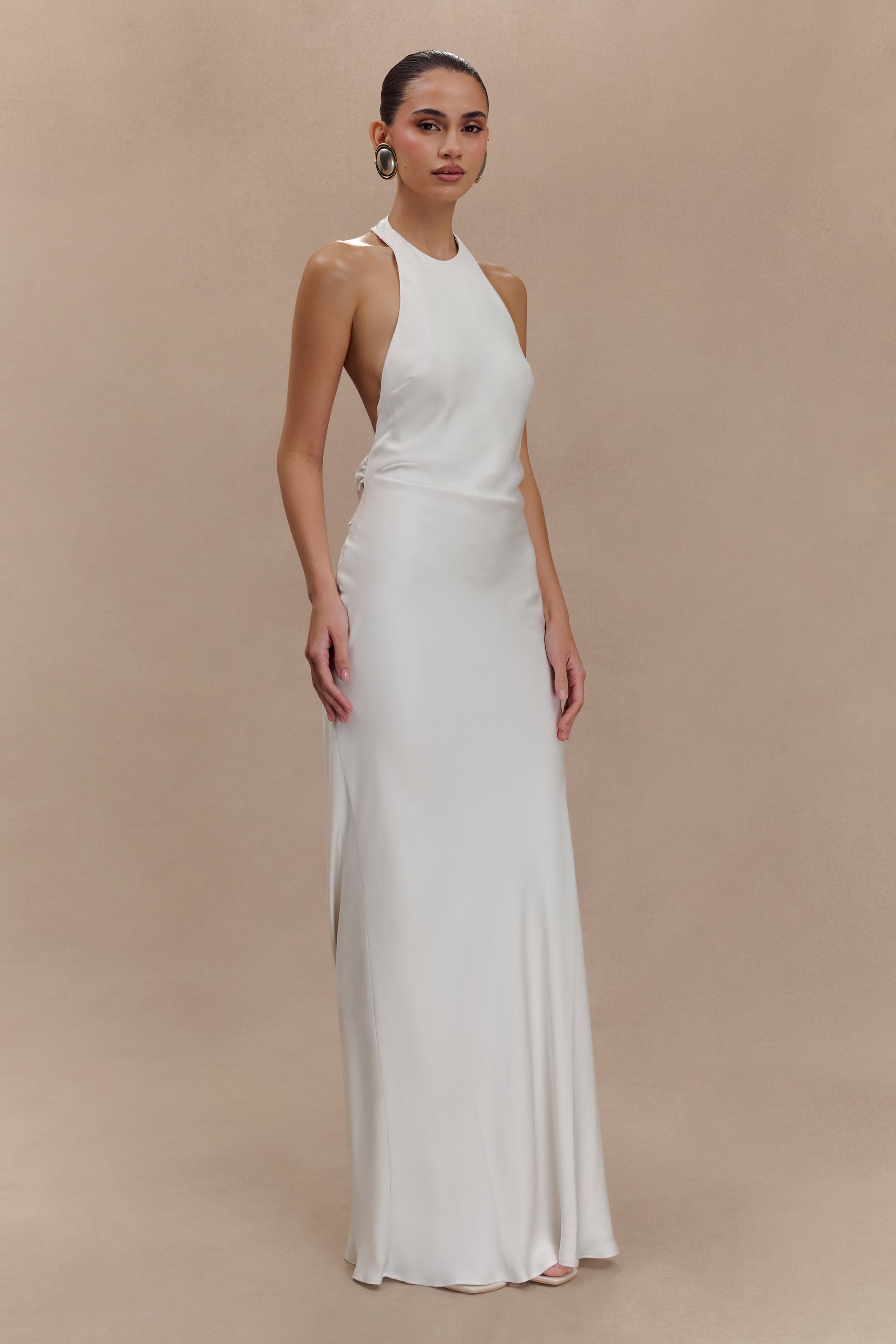 halter maxi dress casual Kojanyu Women's Sleeveless Loose Maxi with Pockets Bohemian Beach Summer Dresses S-xxl, Size: 2XL, White maxi length provides modest coverage while maintaining a feel Rinna Satin Halter Maxi Dress