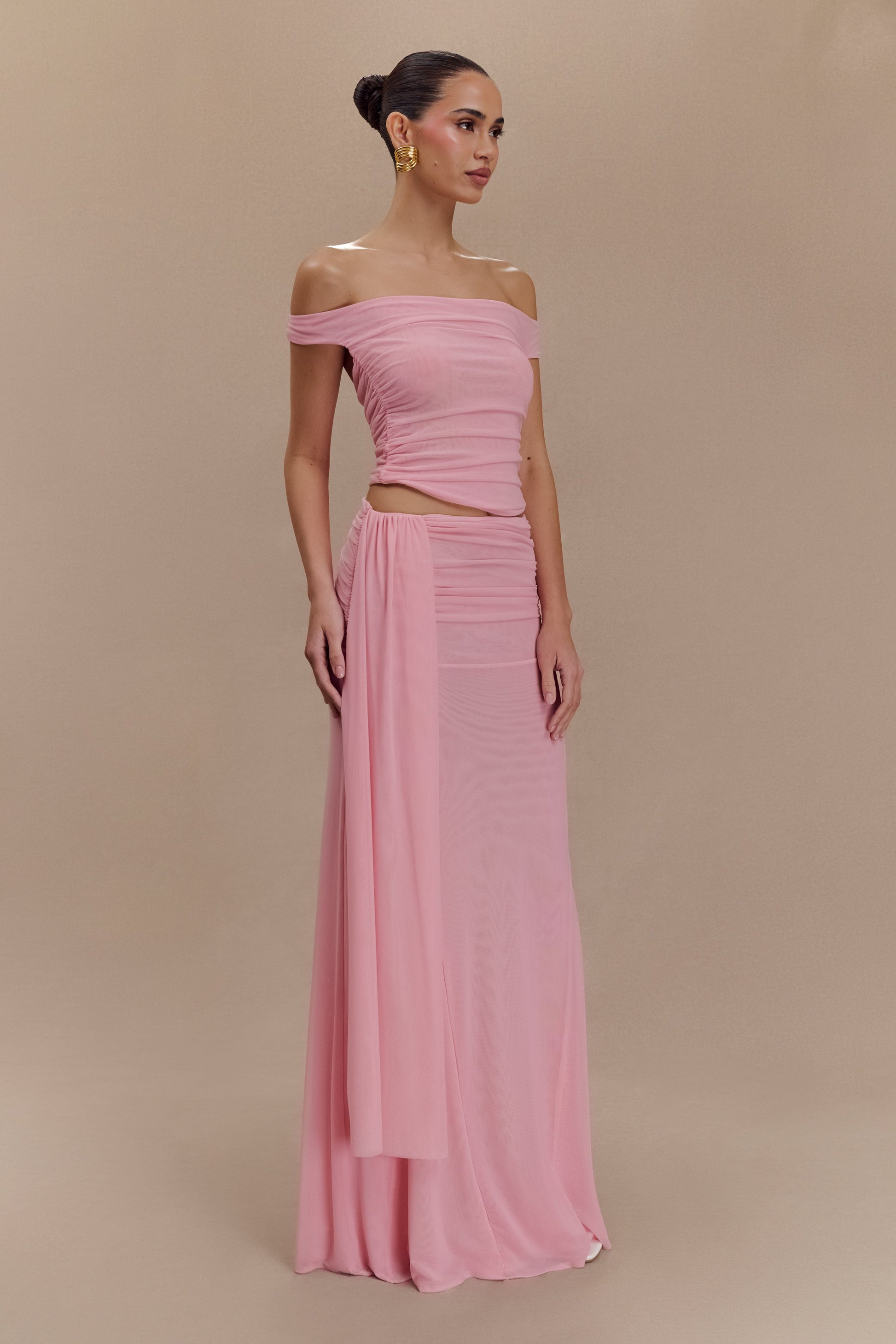 Brooklyn Mesh Crop Top / Candy Pink | MESHKI | XL Brooklyn Mesh Crop Top / Candy Pink | MESHKI | XL
