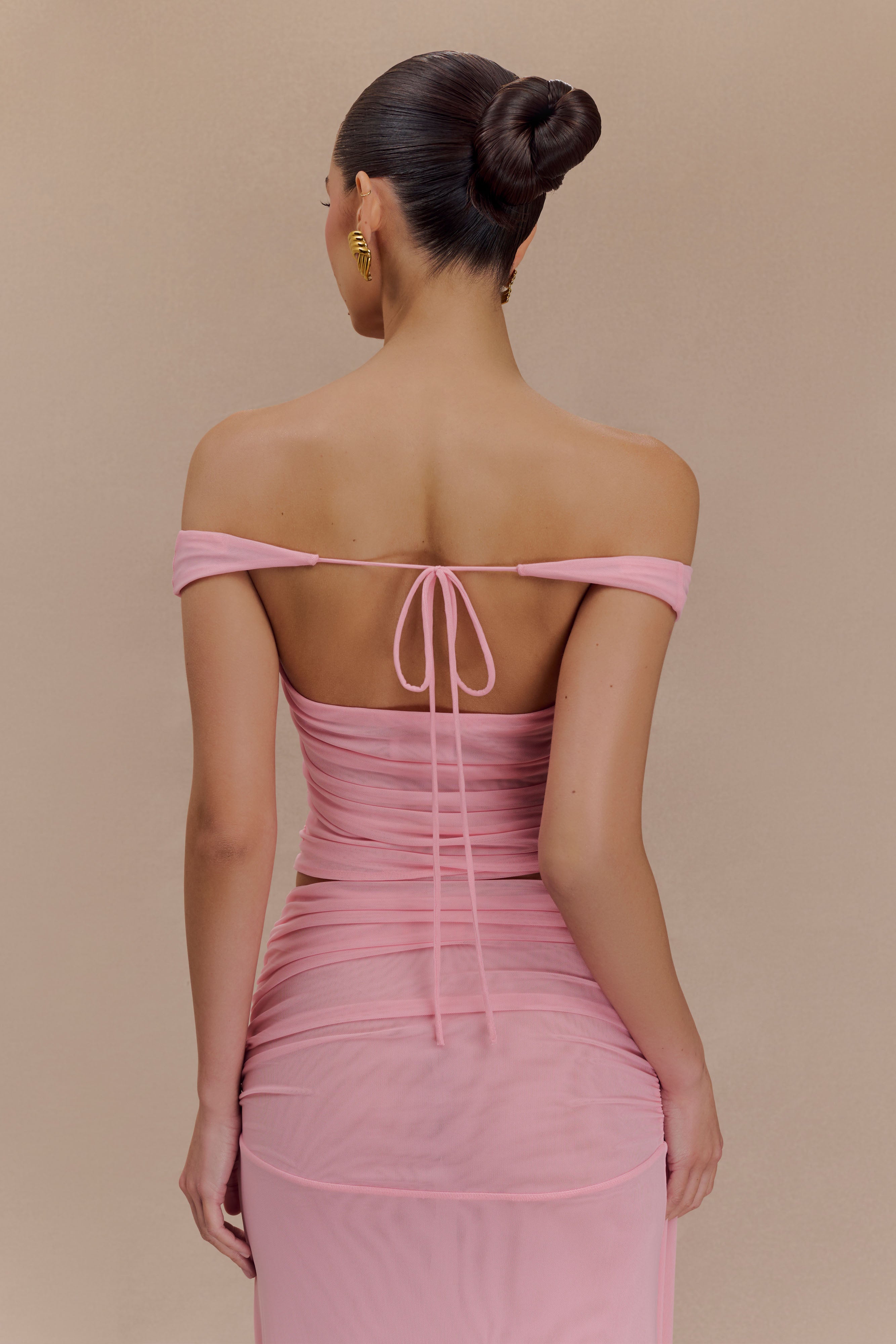 Brooklyn Mesh Crop Top - Candy Pink | MESHKI US