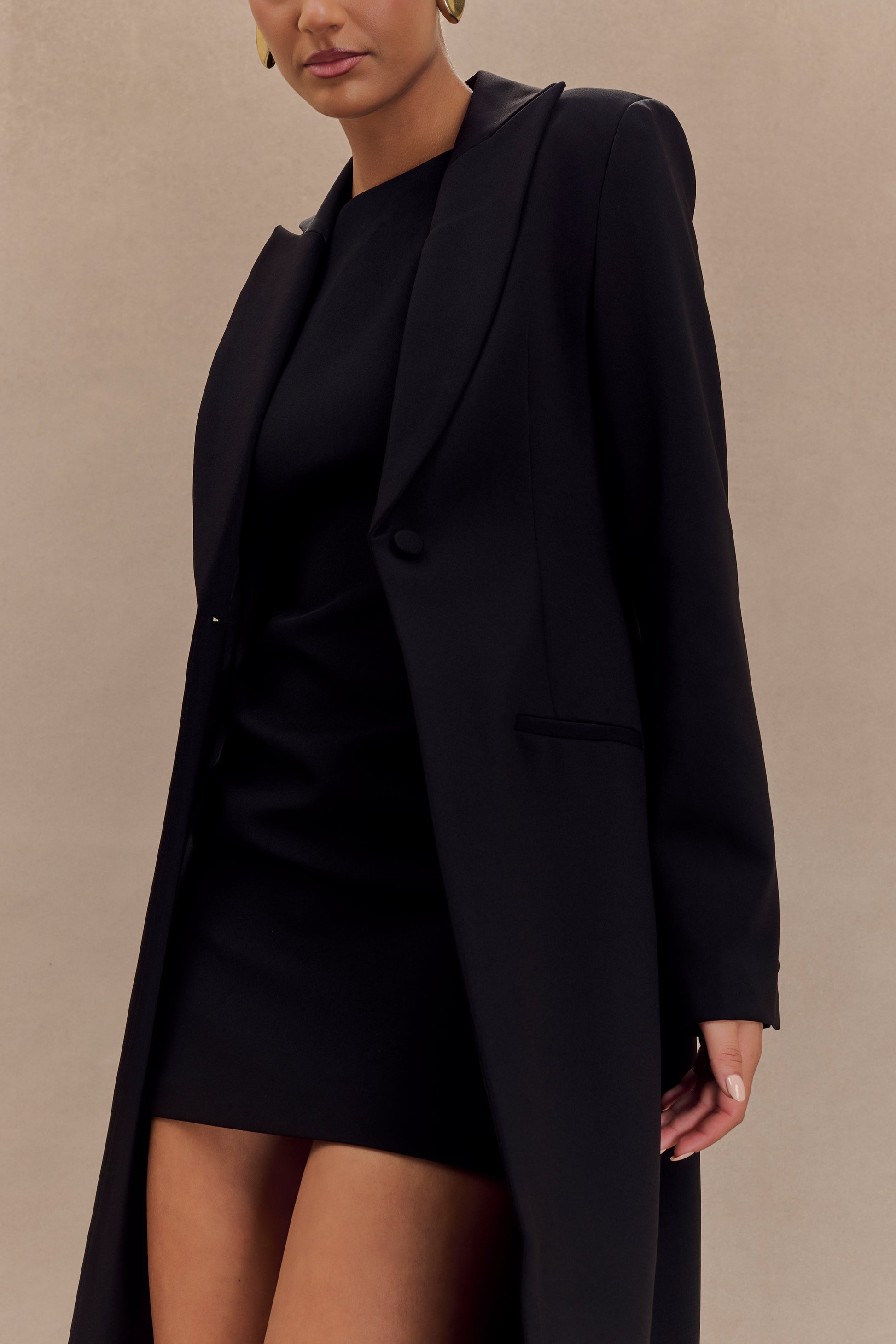 Caviar Suiting Coat - Black | MESHKI US Caviar Suiting Coat - Black | MESHKI US