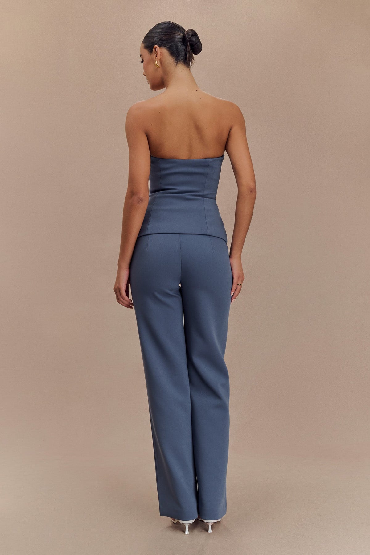 Lindie Strapless Suiting Top - Steel #7