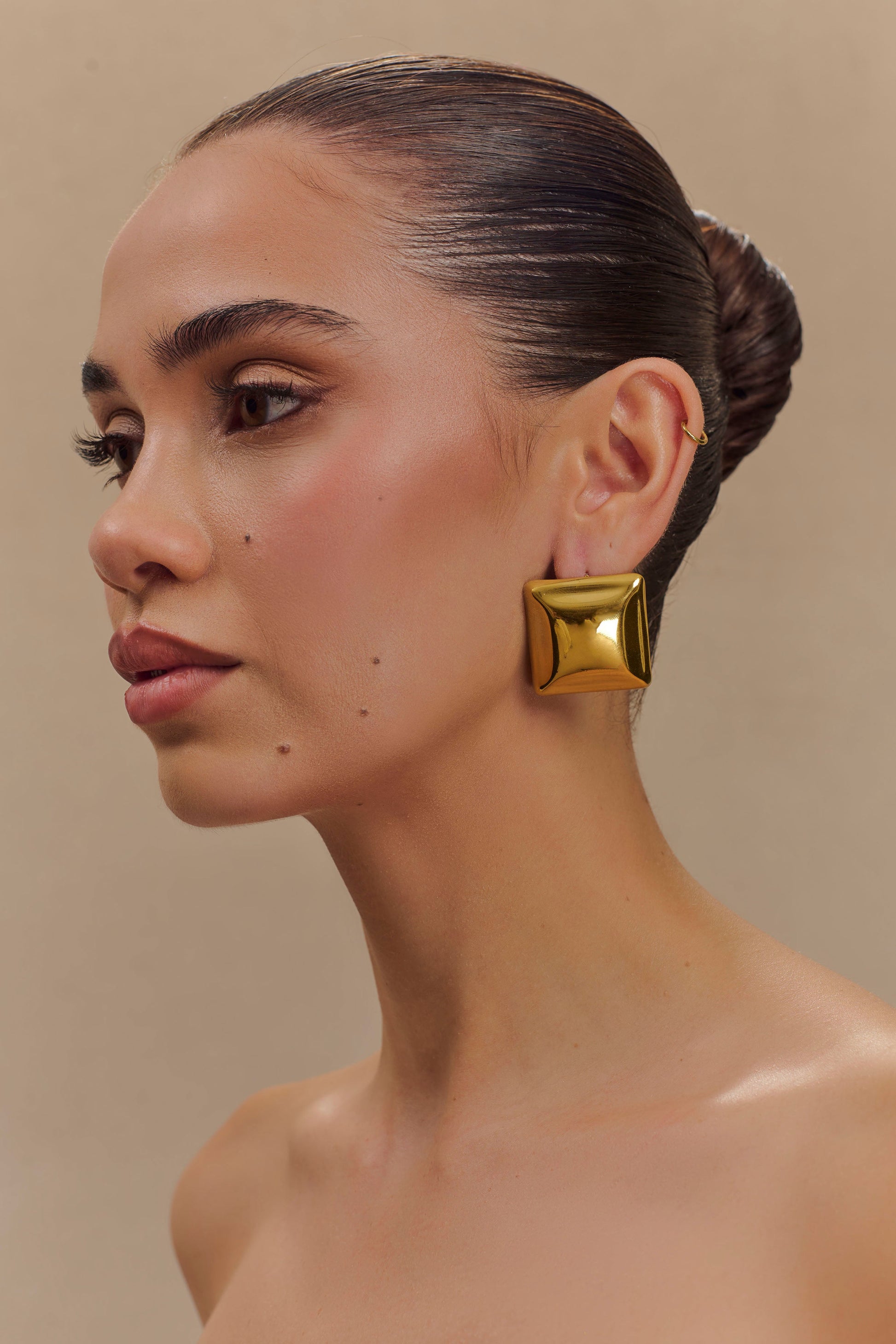 Wilma Square Earrings - Gold #4