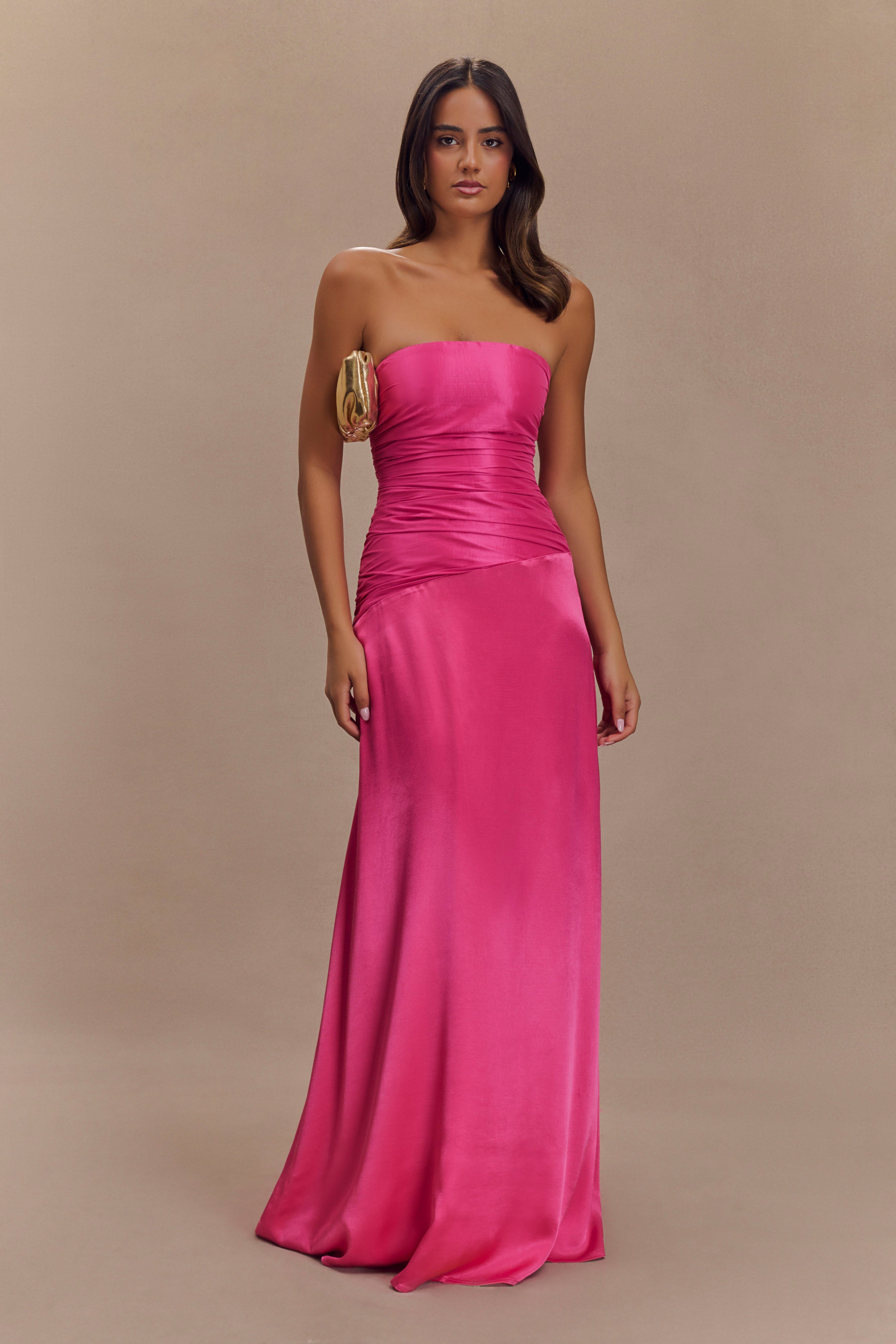 strapless dress ruched taffeta dress