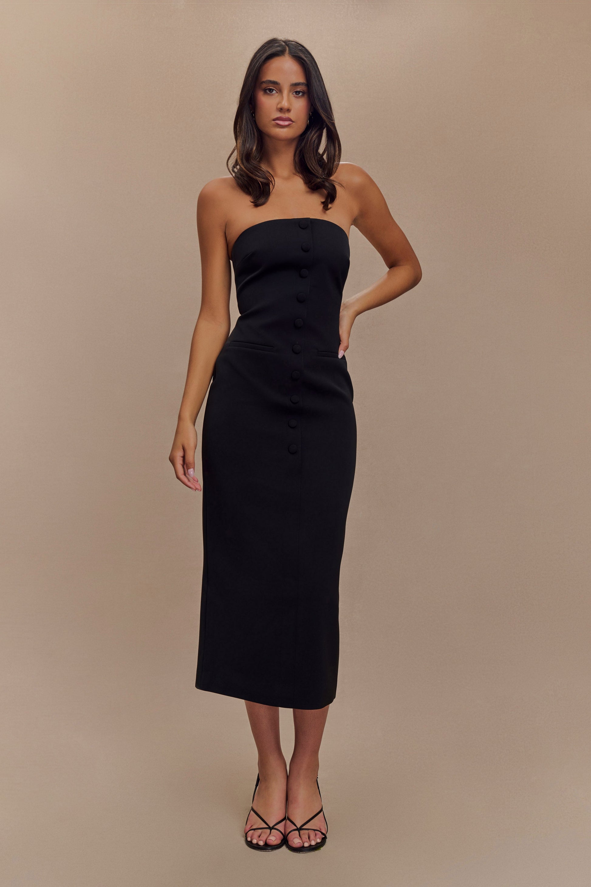 Jacquard Midi Coast Melissa Bandeau Midi Dress Sussan Strapless Midi Dress Black Meshki XXS Jacquard Midi Coast Melissa Bandeau Midi Dress Sussan Strapless Midi Dress Black Meshki XXS