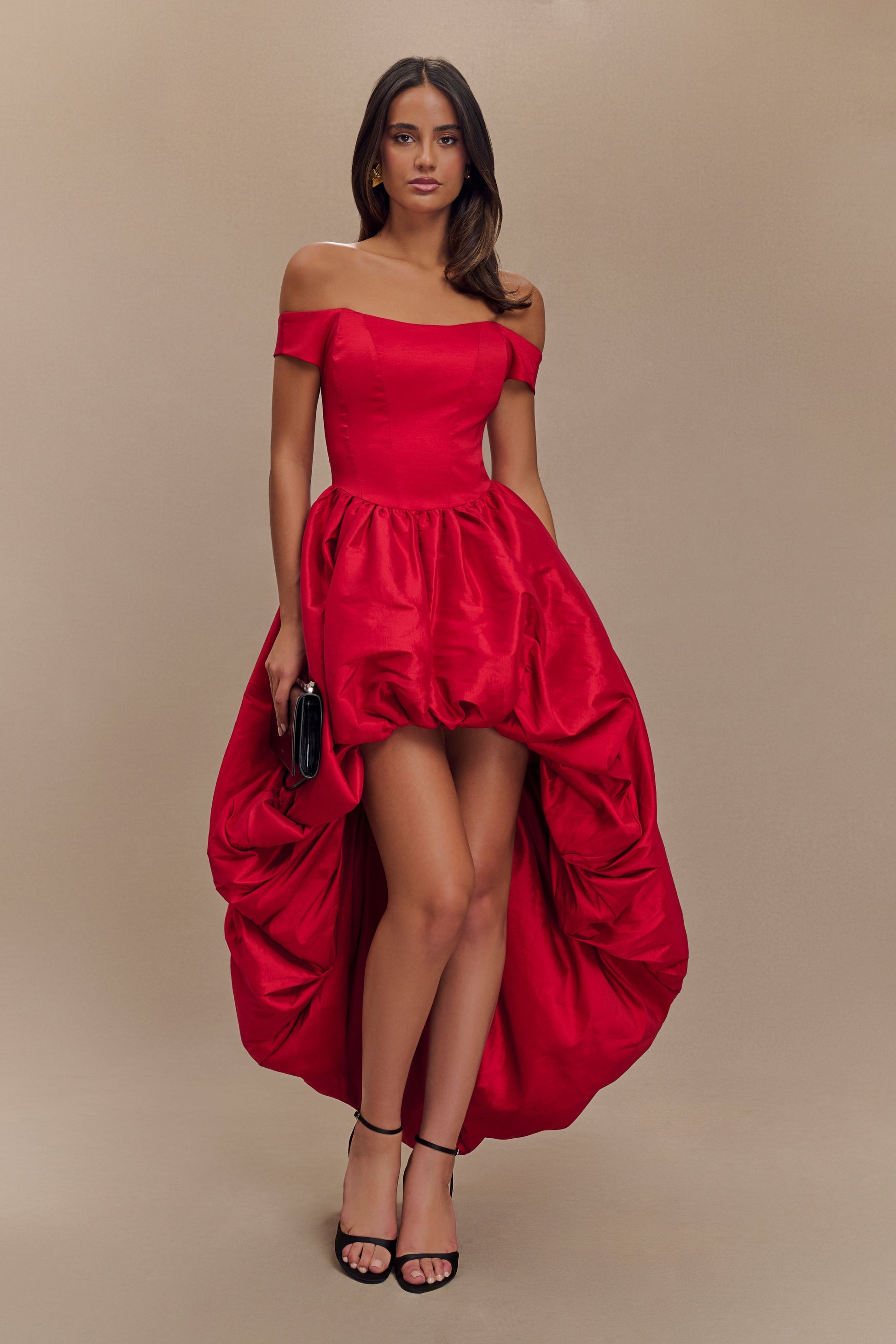 Amelia Bubble Maxi Dress / Ruby Red | MESHKI Amelia Bubble Maxi Dress / Ruby Red | MESHKI