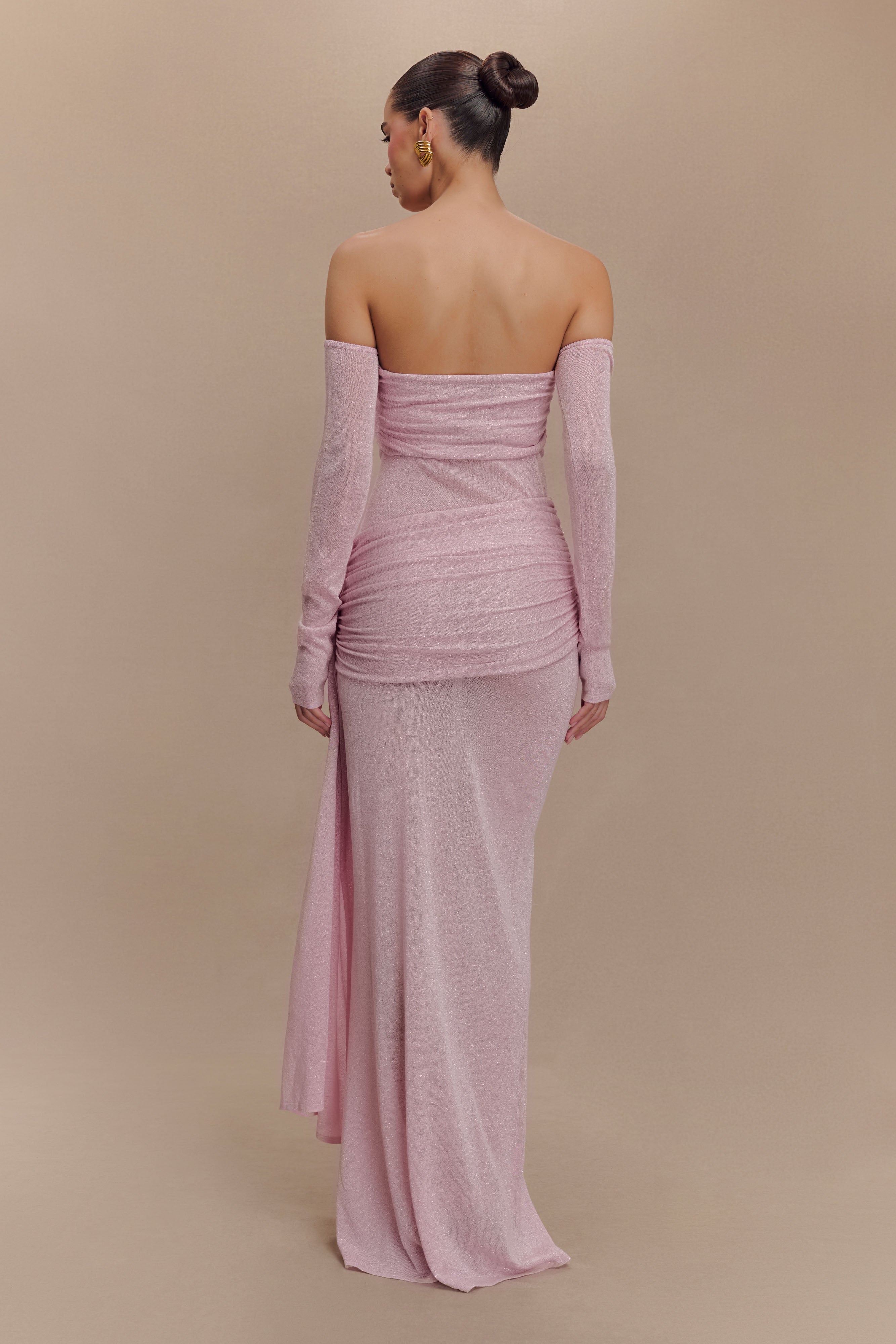 m me eme Lame gown layered knit set pink 【公式通販】 m me eme Lame gown layered knit set pink 【公式通販】