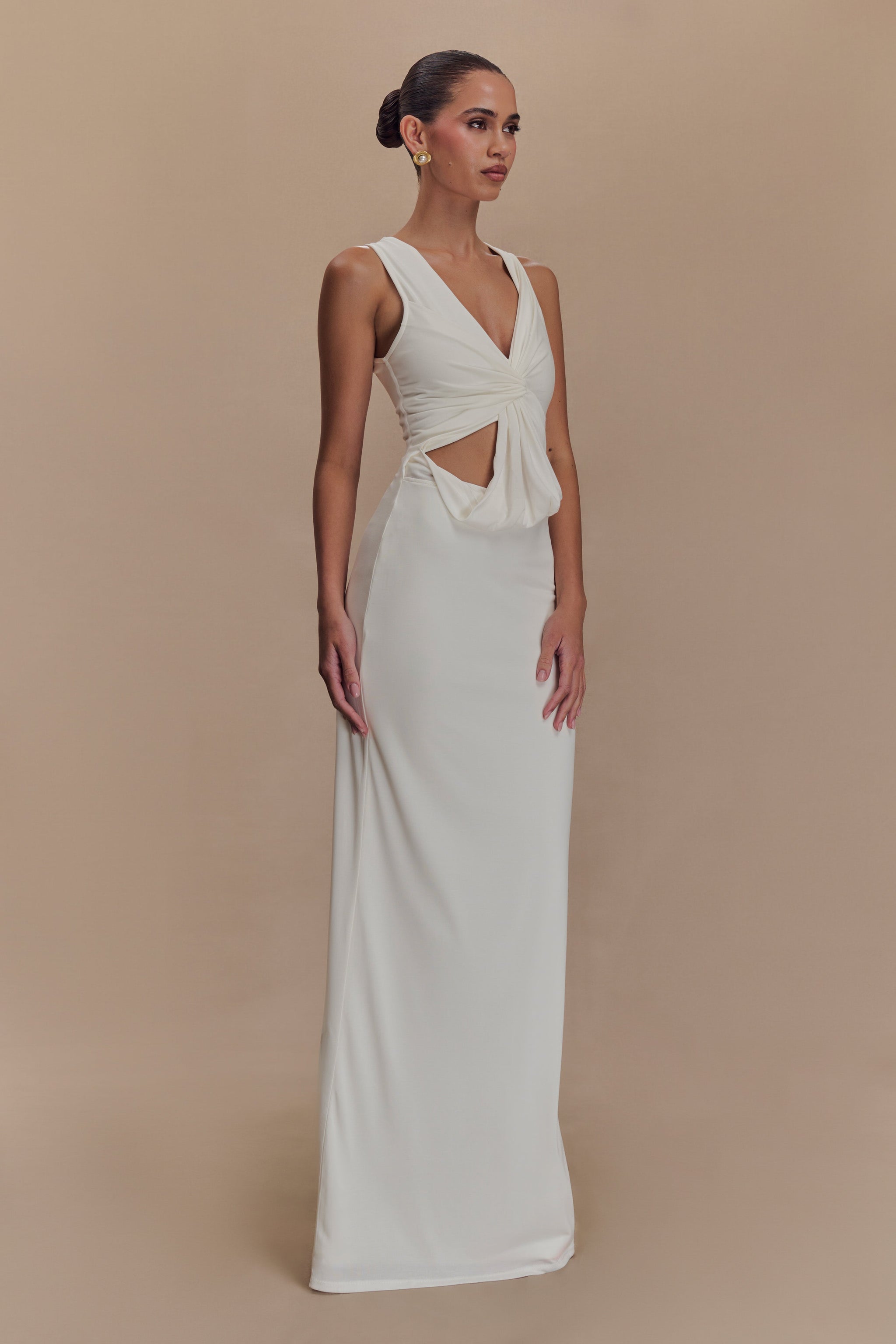 Kassidy Sheer Sweetheart Neckline Maxi Dress