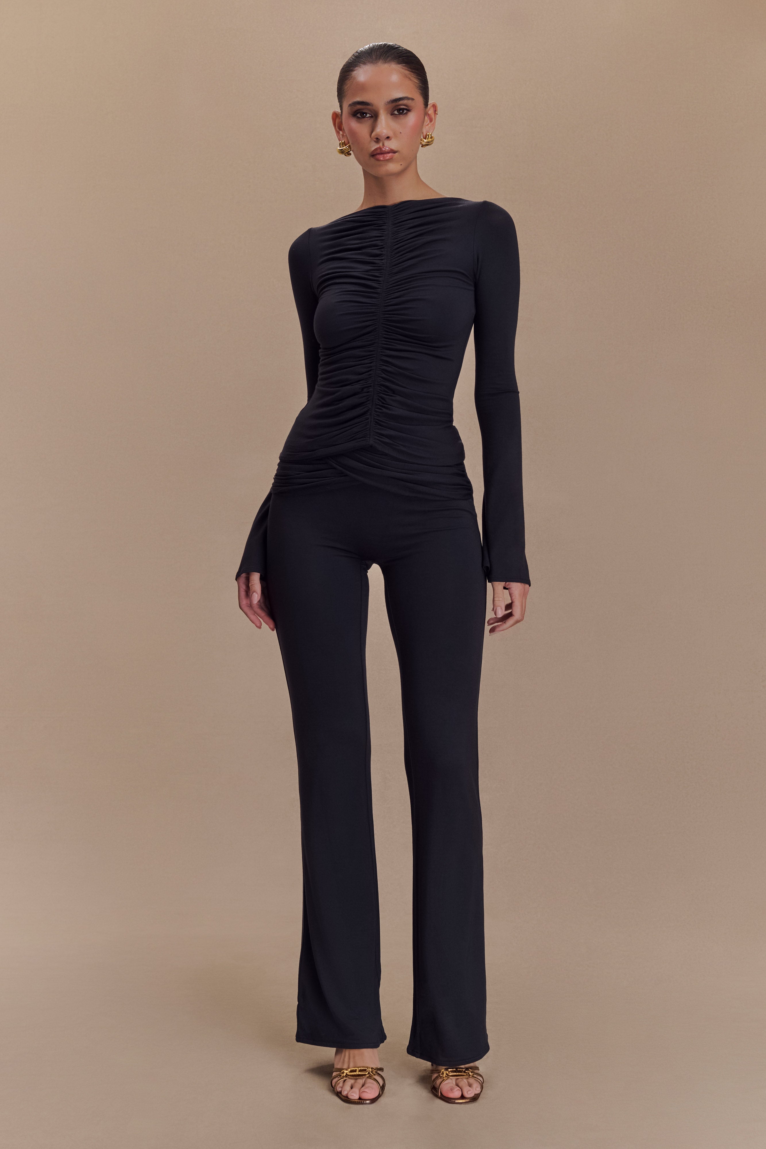 Preston Modal Straight Leg Pants - Black | MESHKI US