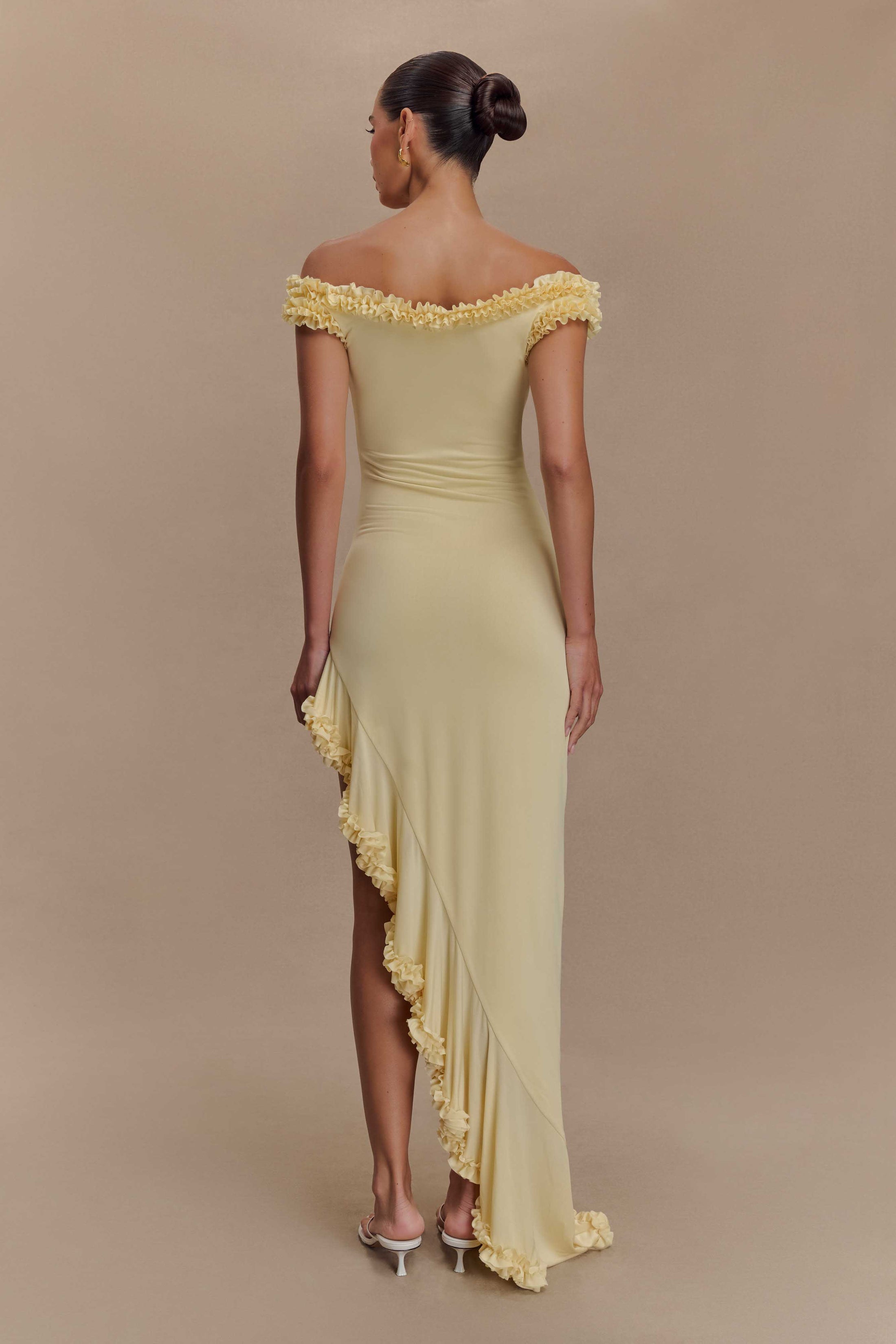 Women’s Soft Pastel Ruffled Midi Dress