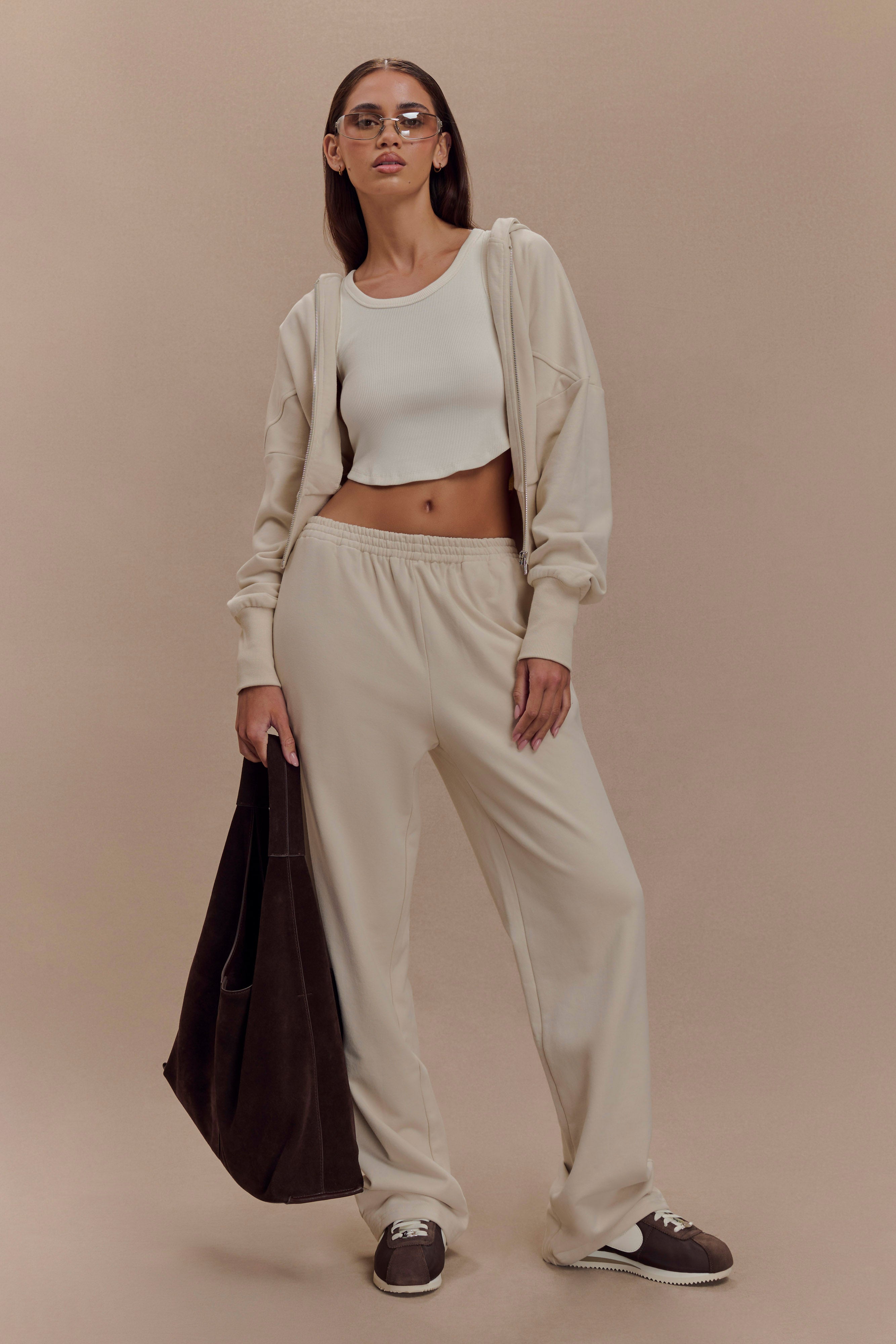 Blake Zip Front Hoodie - Stone | MESHKI US