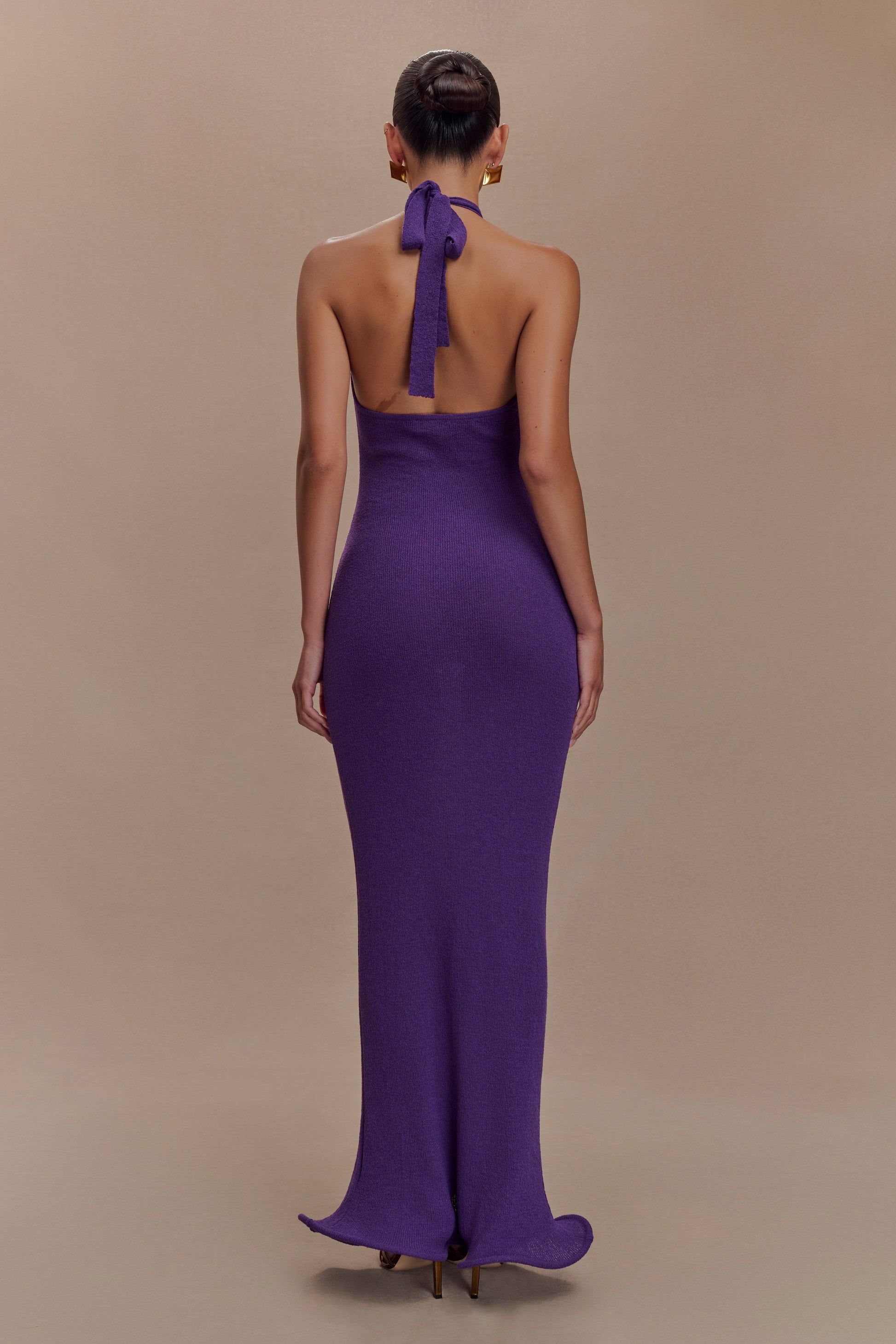 Melodie Halter Knit Maxi Dress / Purple | MESHKI | XXS Melodie Halter Knit Maxi Dress / Purple | MESHKI | XXS