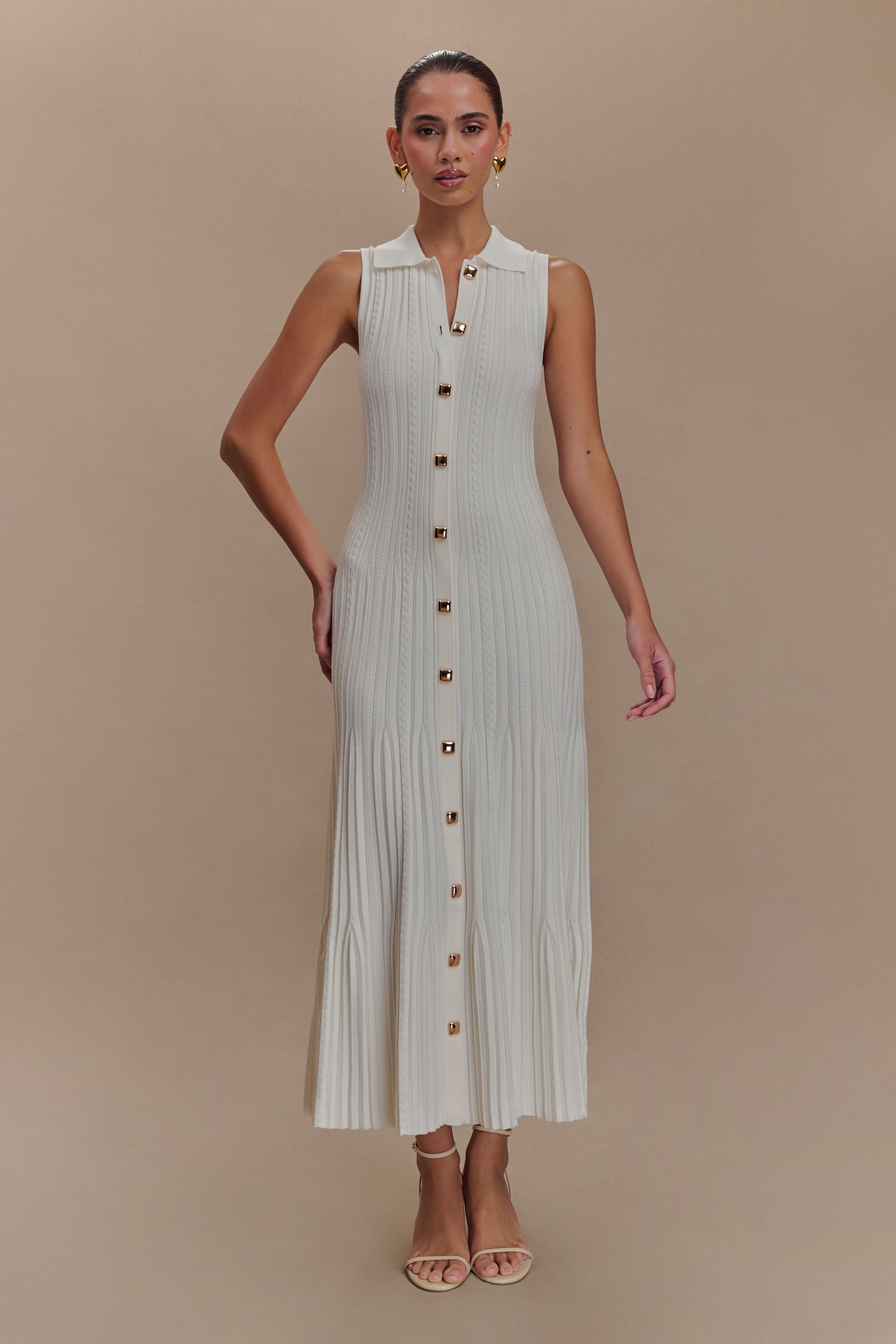 Strawberry B-pop Geek Bar Flavor Review Margie Sleeveless Knit Midi Dress - White Strawberry B-pop Geek Bar Flavor Review Margie Sleeveless Knit Midi Dress - White