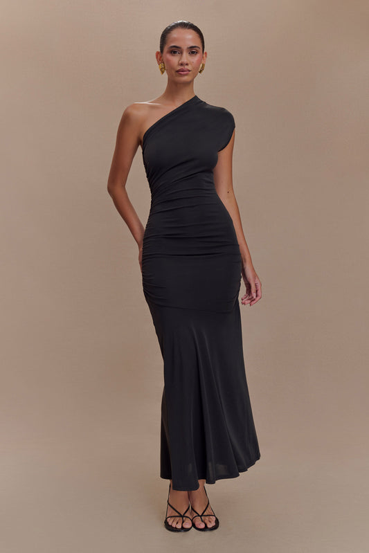 meshki black midi dress Georgina Chiffon Midi Dress / Black | MESHKI