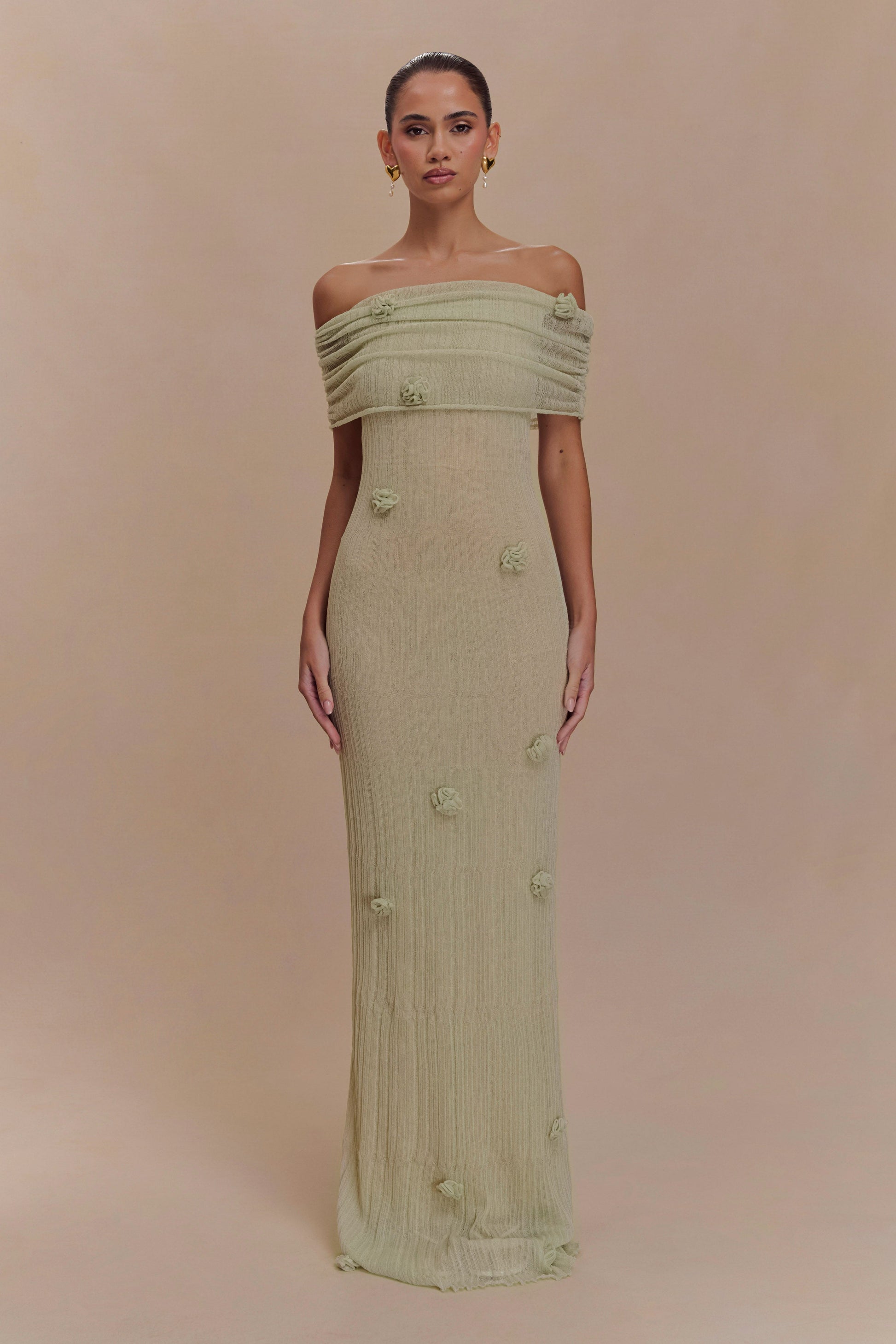 Brynn Orchid Knit Maxi Dress - Pastel Green #5