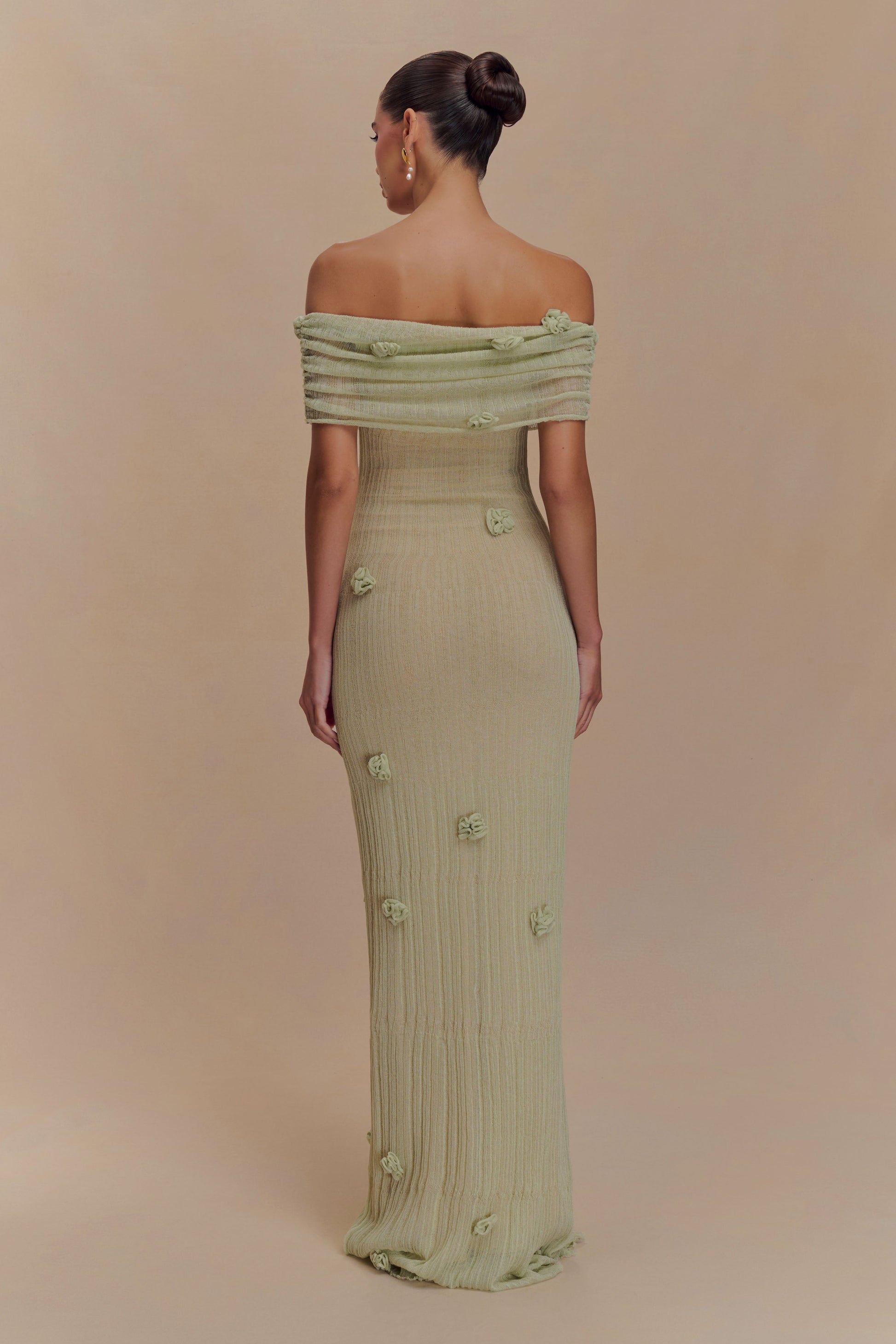 Brynn Orchid Knit Maxi Dress / Pastel Green | Meshki | S Brynn Orchid Knit Maxi Dress / Pastel Green | Meshki | S