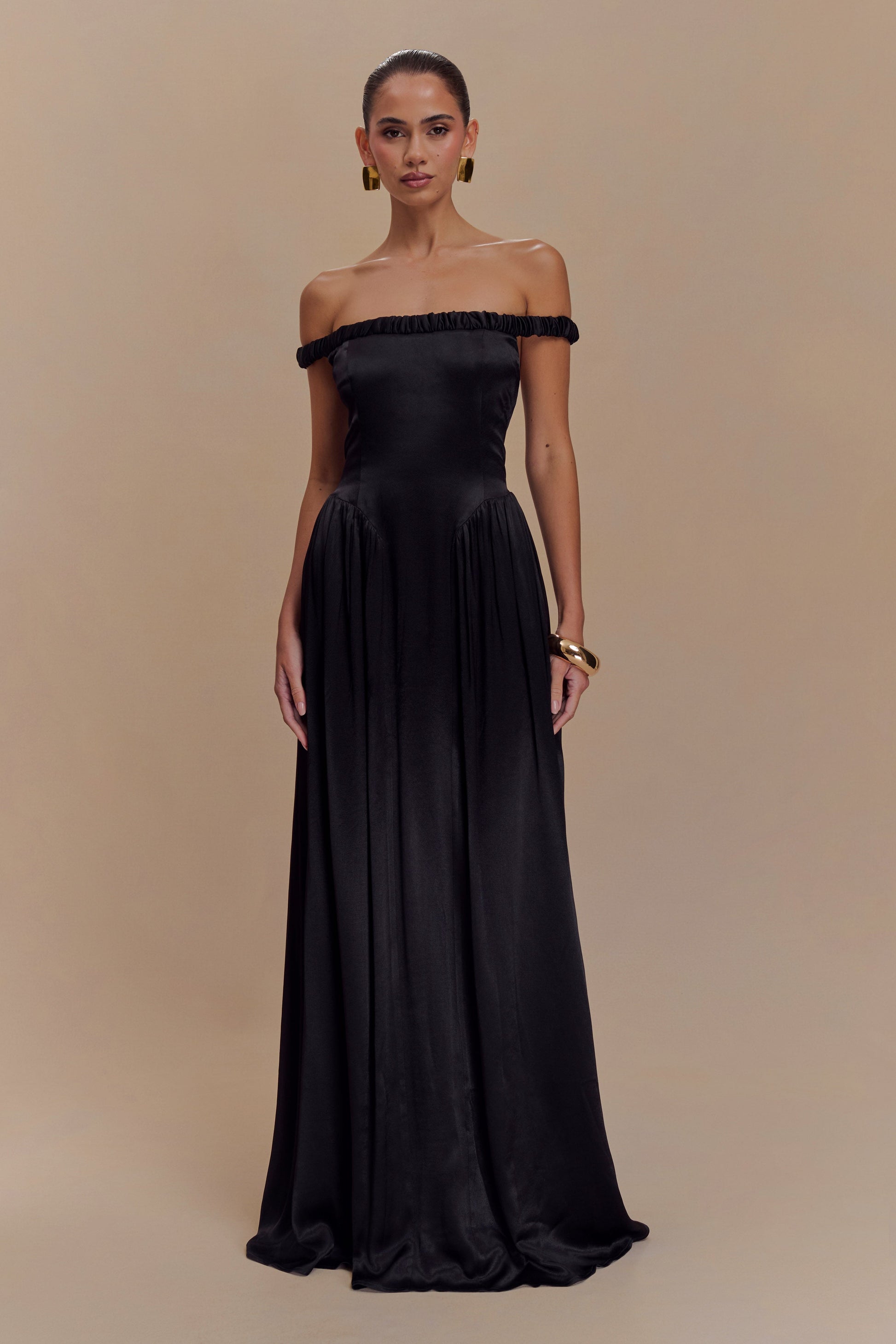 Coco Dropped Waist Maxi Dress / Black | MESHKI | S Coco Dropped Waist Maxi Dress / Black | MESHKI | S