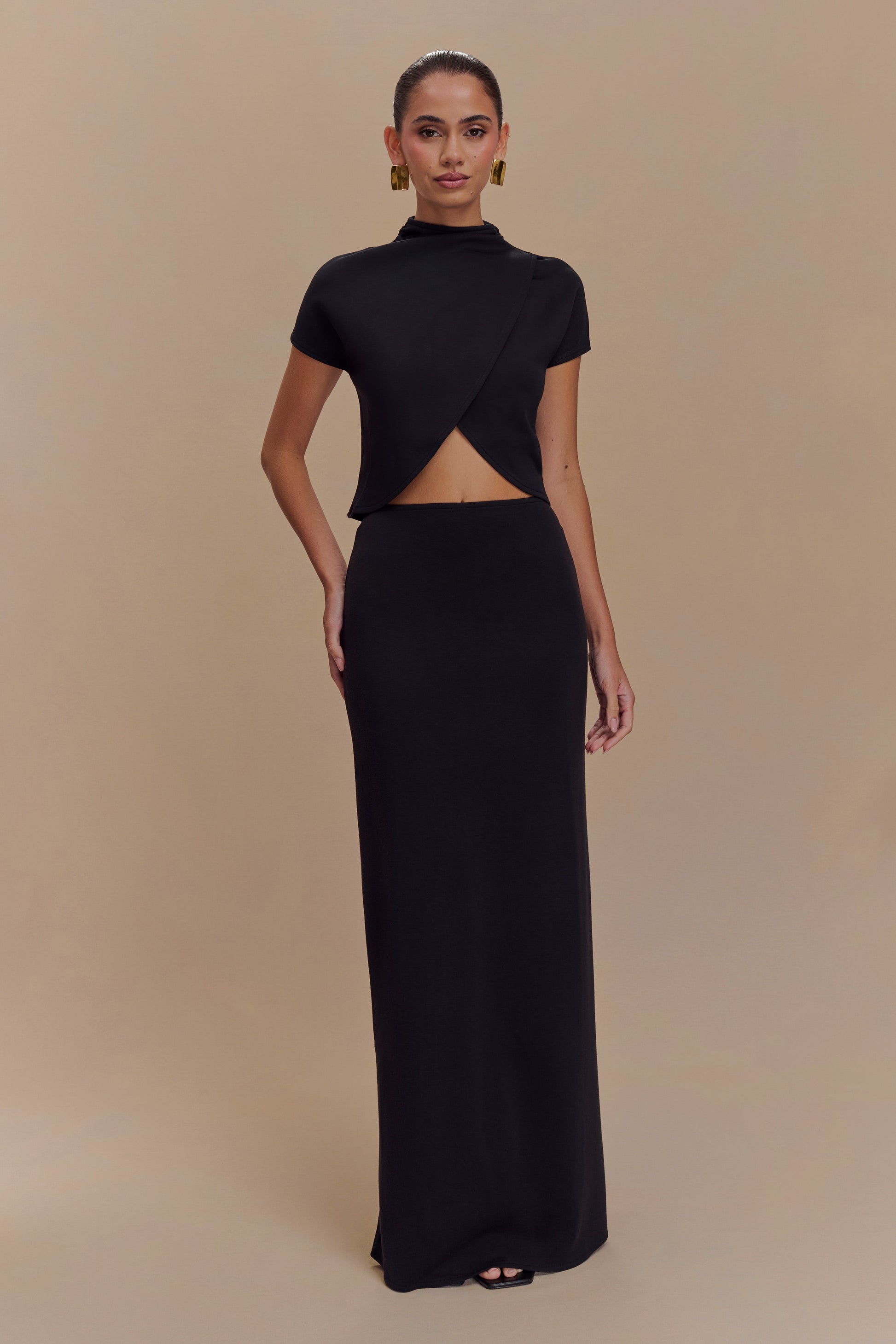 Eris Scuba Jersey Maxi Skirt / Black | MESHKI | XL Eris Scuba Jersey Maxi Skirt / Black | MESHKI | XL